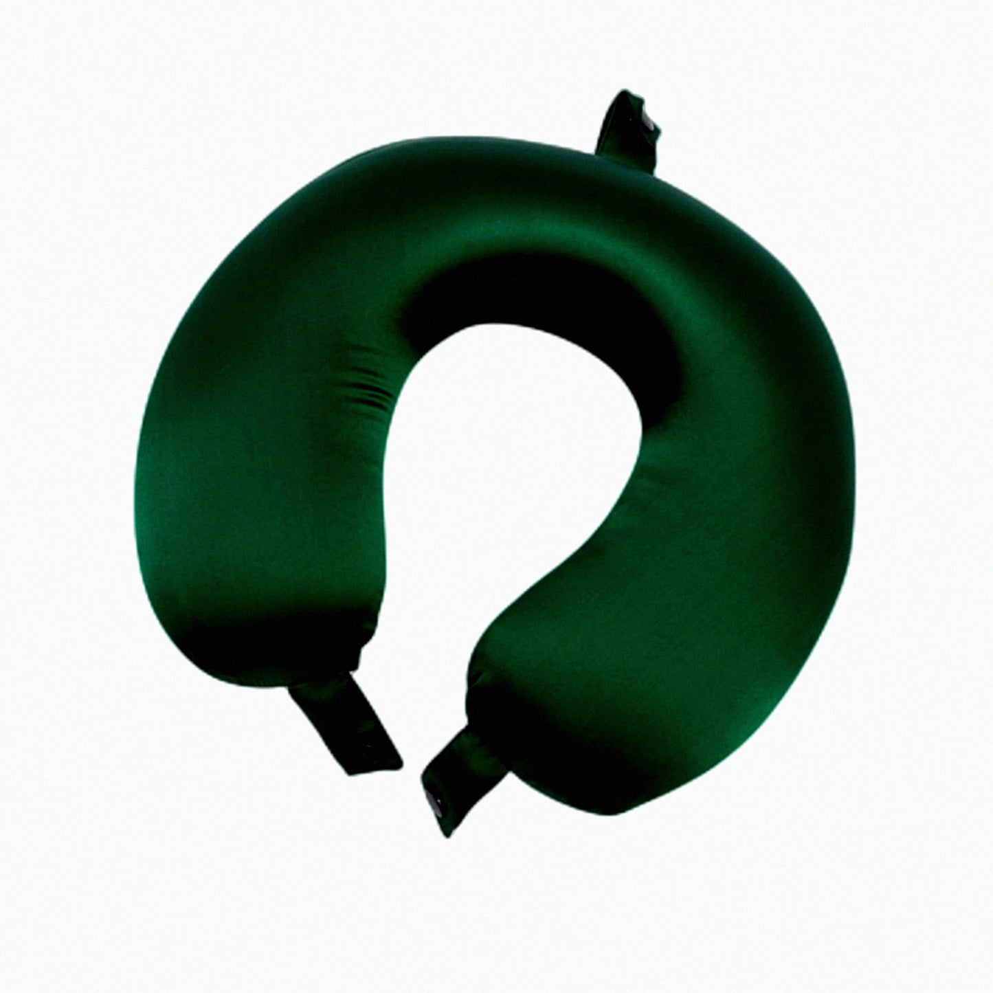 SilkEase Travel Neck Pillow - 100% Mulberry Silk 22 Momme Pain Relief Sleeping Pillow, Pure Silk Airplane Pillow for Anti Wrinkle Support, Made in USA - Emerald Green