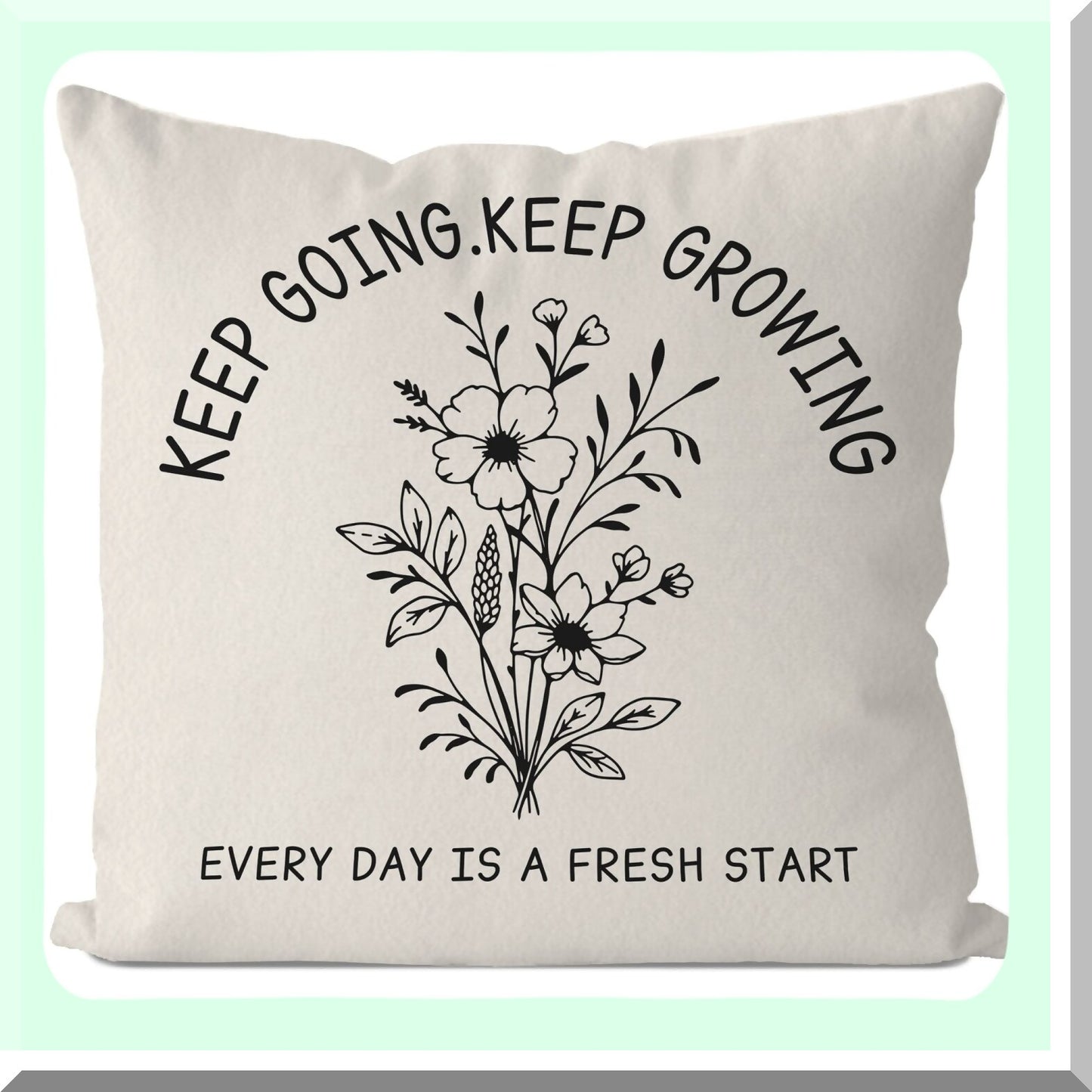 Wildflower Inspirations Pillowcase - 18x18 Decorative Throw Pillow Cover for Home & Dorm Decoration - Inspirational Dorm Decor