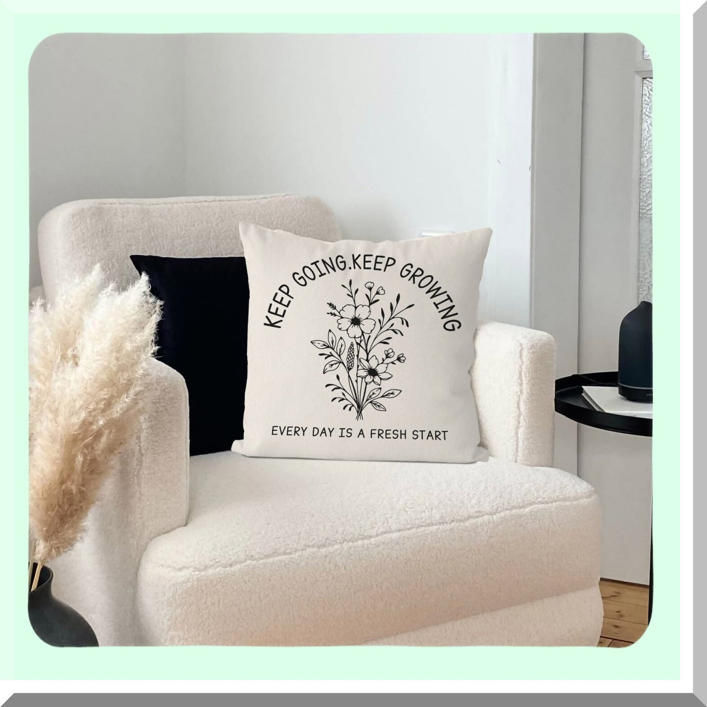 Wildflower Inspirations Pillowcase - 18x18 Decorative Throw Pillow Cover for Home & Dorm Decoration - Inspirational Dorm Decor