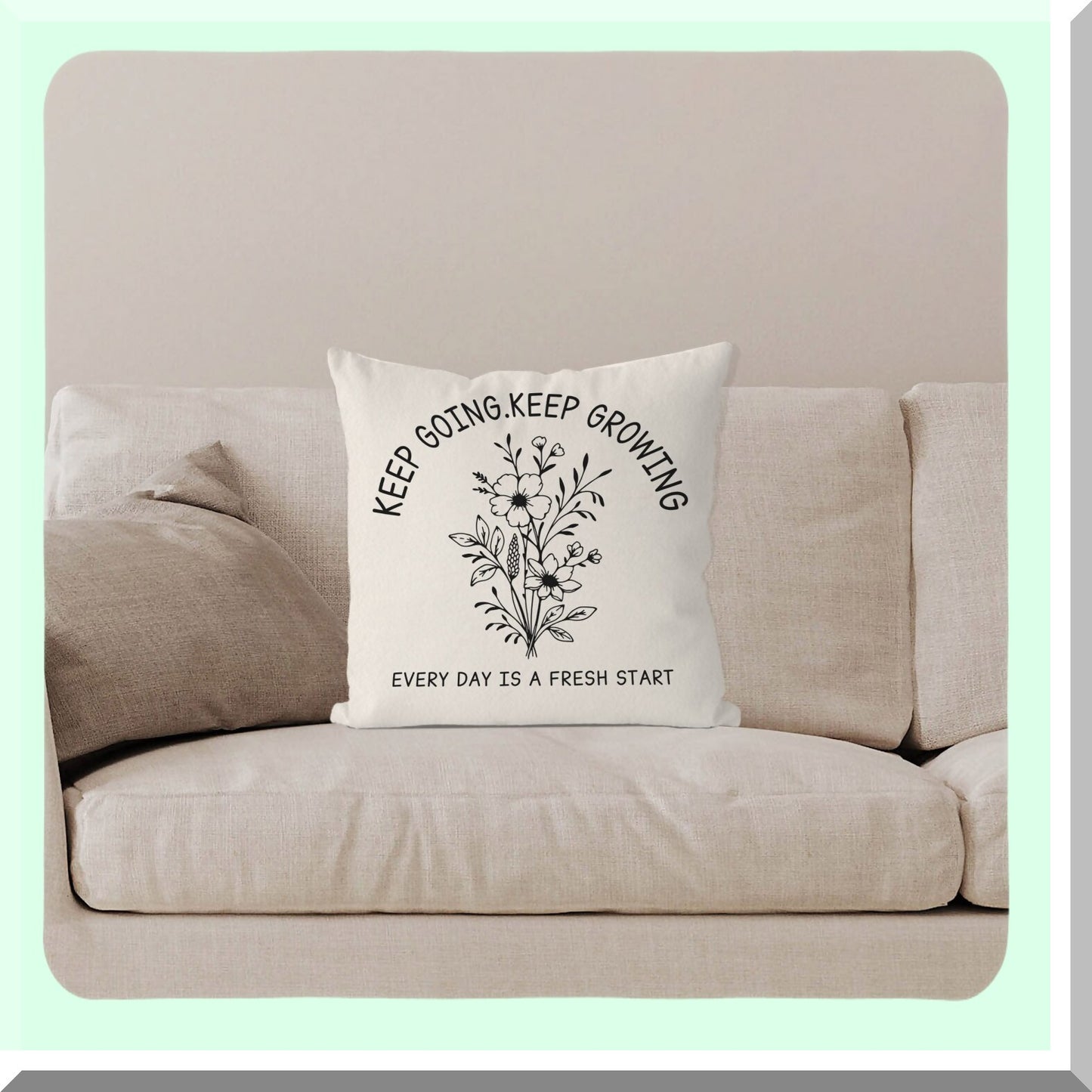 Wildflower Inspirations Pillowcase - 18x18 Decorative Throw Pillow Cover for Home & Dorm Decoration - Inspirational Dorm Decor