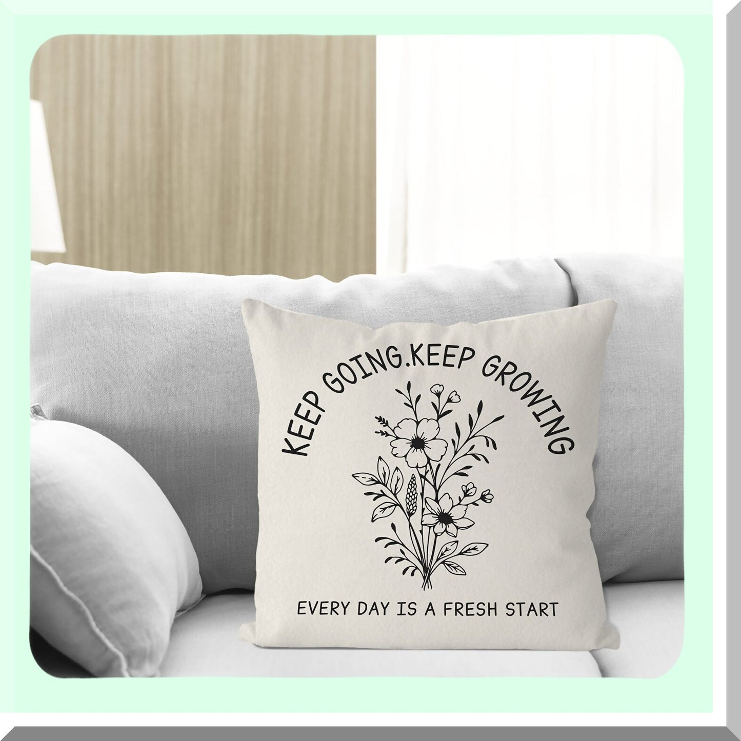 Wildflower Inspirations Pillowcase - 18x18 Decorative Throw Pillow Cover for Home & Dorm Decoration - Inspirational Dorm Decor