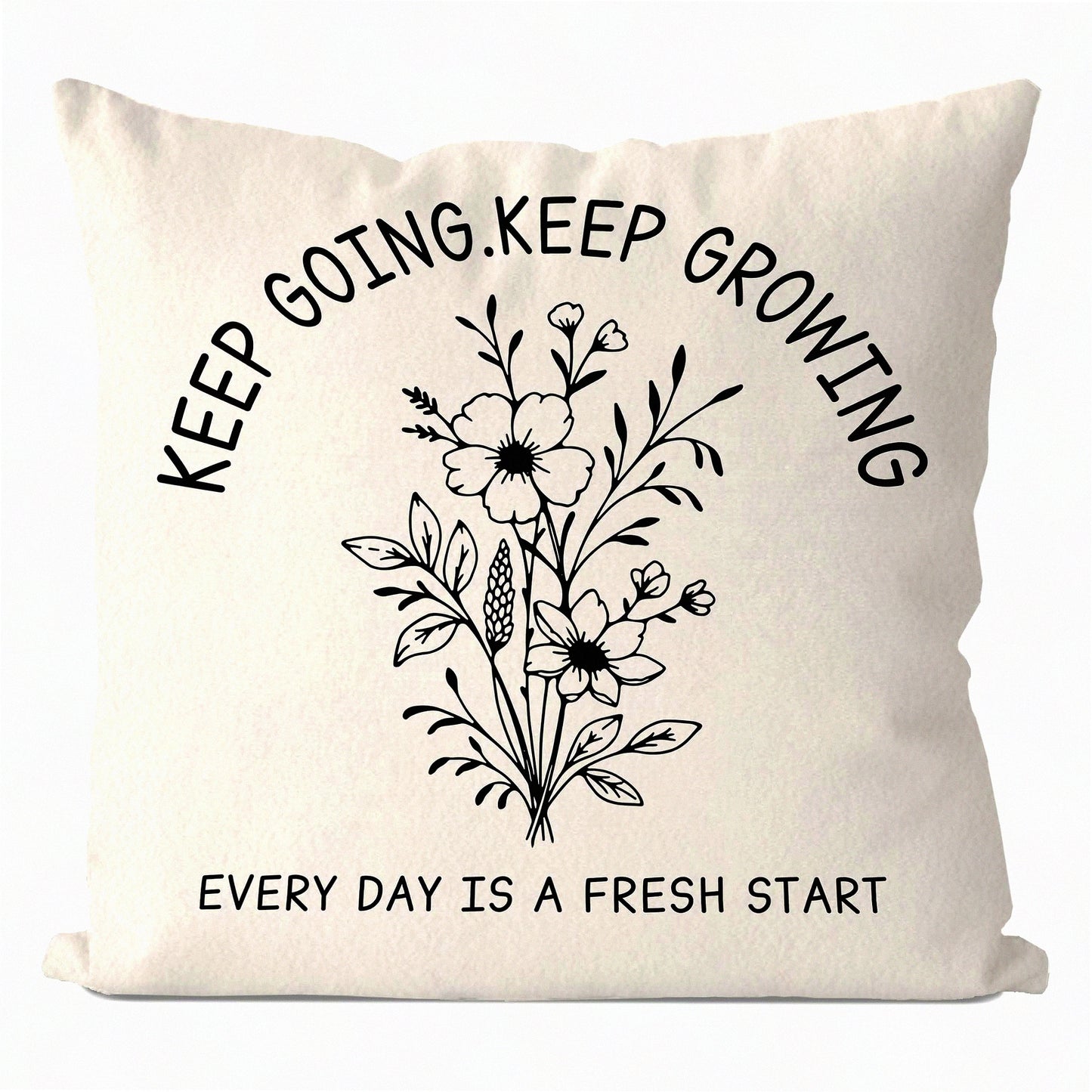 Wildflower Inspirations Pillowcase - 18x18 Decorative Throw Pillow Cover for Home & Dorm Decoration - Inspirational Dorm Decor