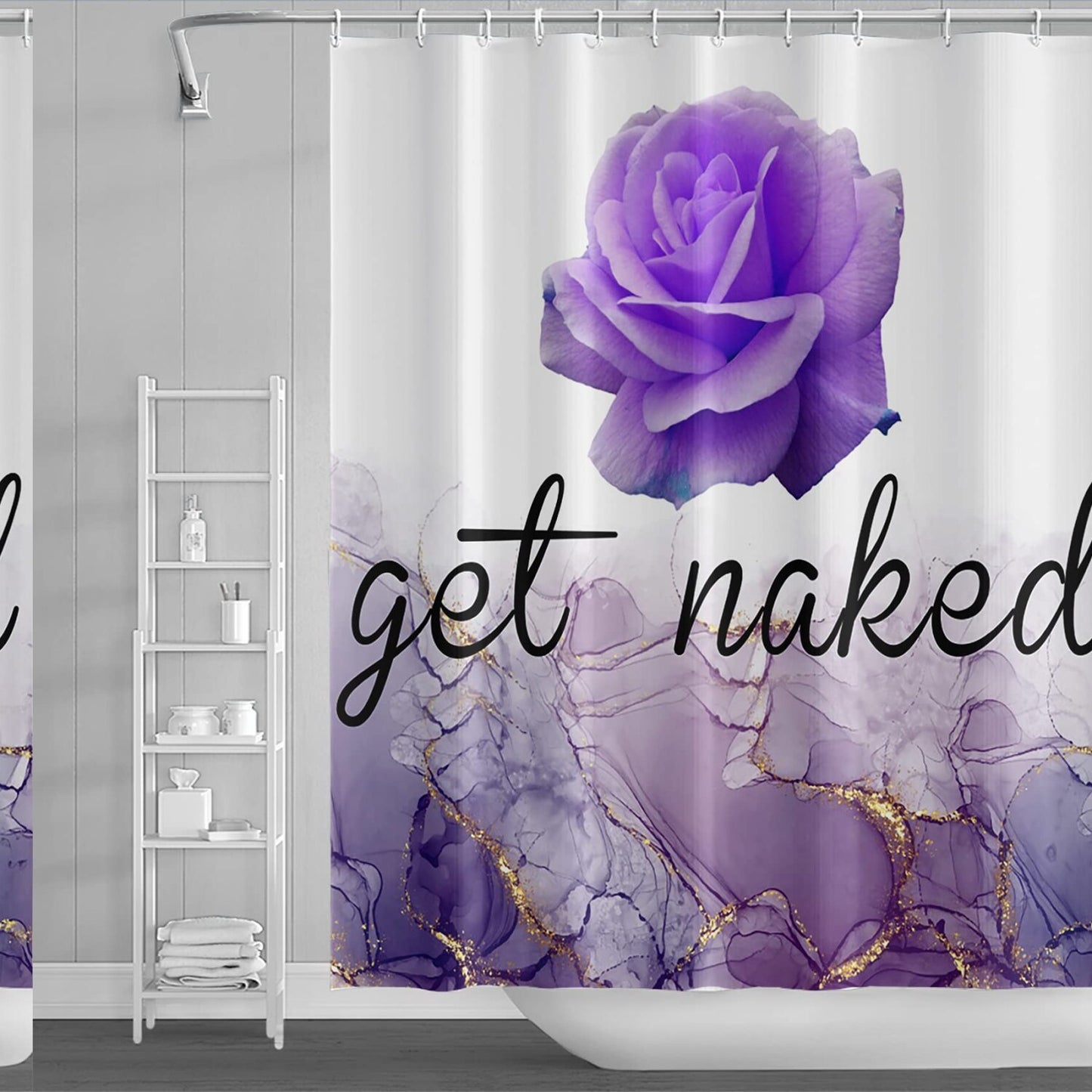 60x72inch Purple Flower Shower Curtain