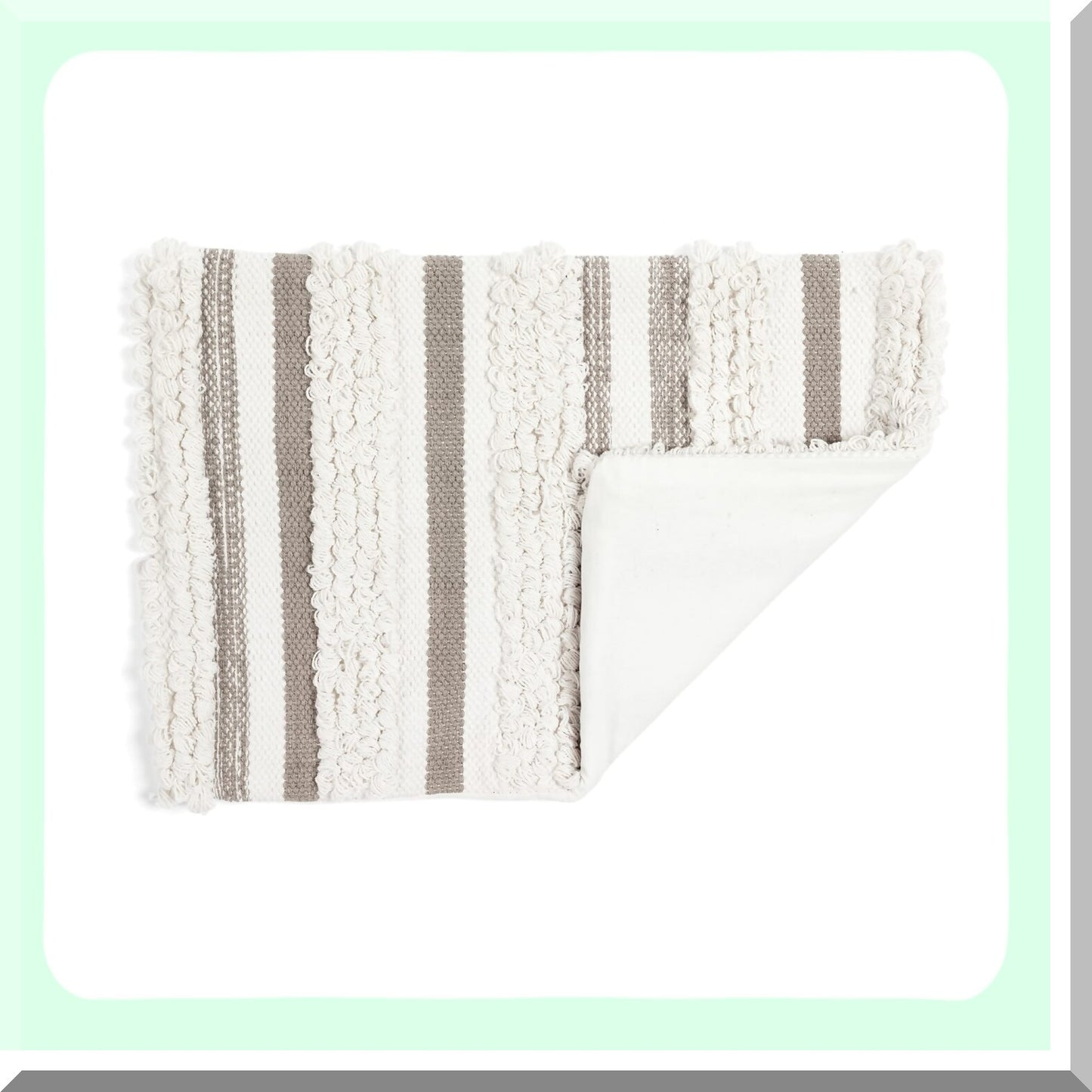 Neutral Stripe Rectangle Throw Pillow - 20x13 Decorative Cover for Bed, Couch, Chair - Soft Cushion Case for Home Decor - Stylish Accent Pillow