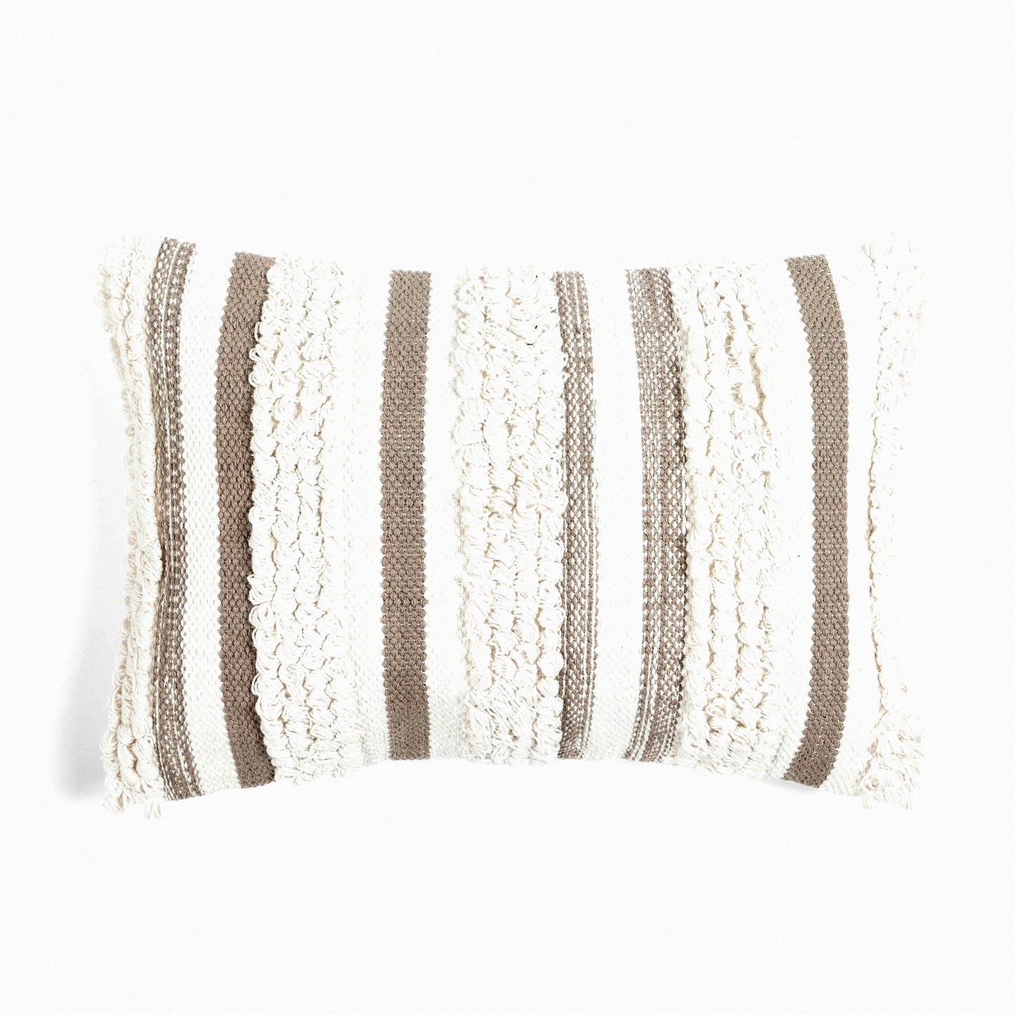 Neutral Stripe Rectangle Throw Pillow - 20x13 Decorative Cover for Bed, Couch, Chair - Soft Cushion Case for Home Decor - Stylish Accent Pillow