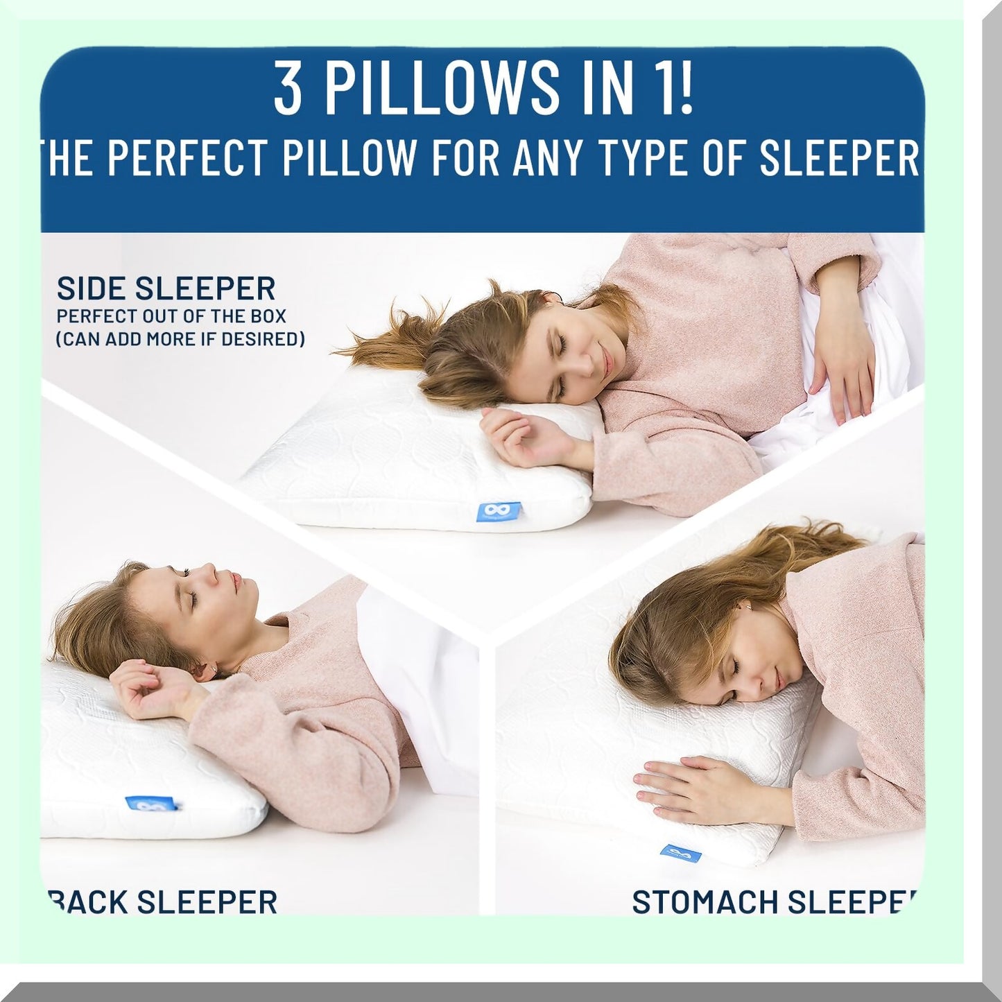 CoolMax Memory Foam Adjustable Loft Pillows - Hypoallergenic Cooling Fiber Case - Side Sleeper Queen Pillows - 2X Cooling Power