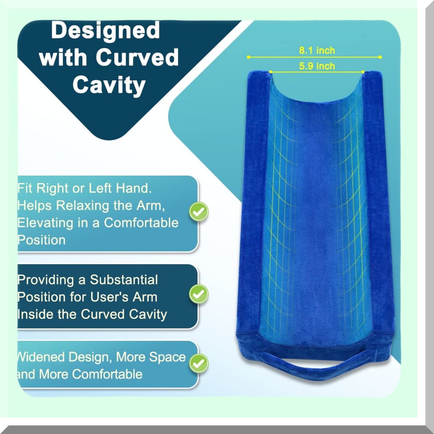 ElevateEase Arm Support Pillow - Medical Grade Wedge for Post-Surgery Recovery, Sleeping, Elbow Therapy, Hand Elevation, and Wrist Rehabilitation.