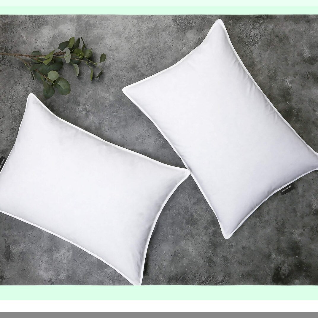 Luxury Arctic Down Pillows - 100% Goose Down Filling, 100% Cotton Cover, 2 Pack Standard Size (20x26), Hypoallergenic, Down Proof, Machine Washable, White