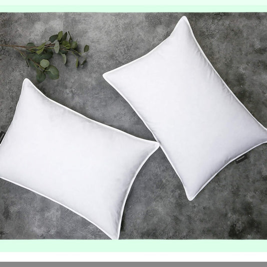 Luxury Arctic Down Pillows - 100% Goose Down Filling, 100% Cotton Cover, 2 Pack Standard Size (20x26), Hypoallergenic, Down Proof, Machine Washable, White