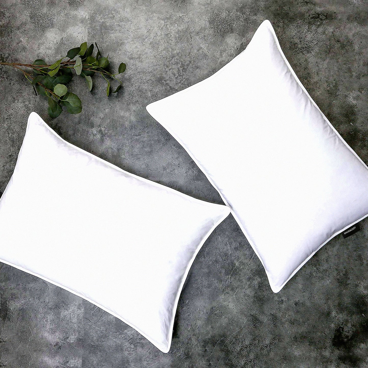 Luxury Arctic Down Pillows - 100% Goose Down Filling, 100% Cotton Cover, 2 Pack Standard Size (20x26), Hypoallergenic, Down Proof, Machine Washable, White