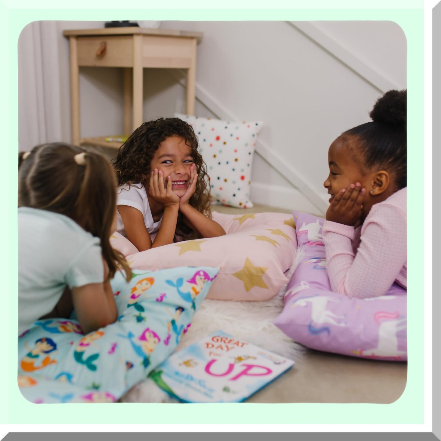 TravelBuddy Kids Pillow Lounger - Microfiber Floor Lounger for Boys and Girls, Sleepover Essential with Horse Design, Standard Size Pillows Not Included