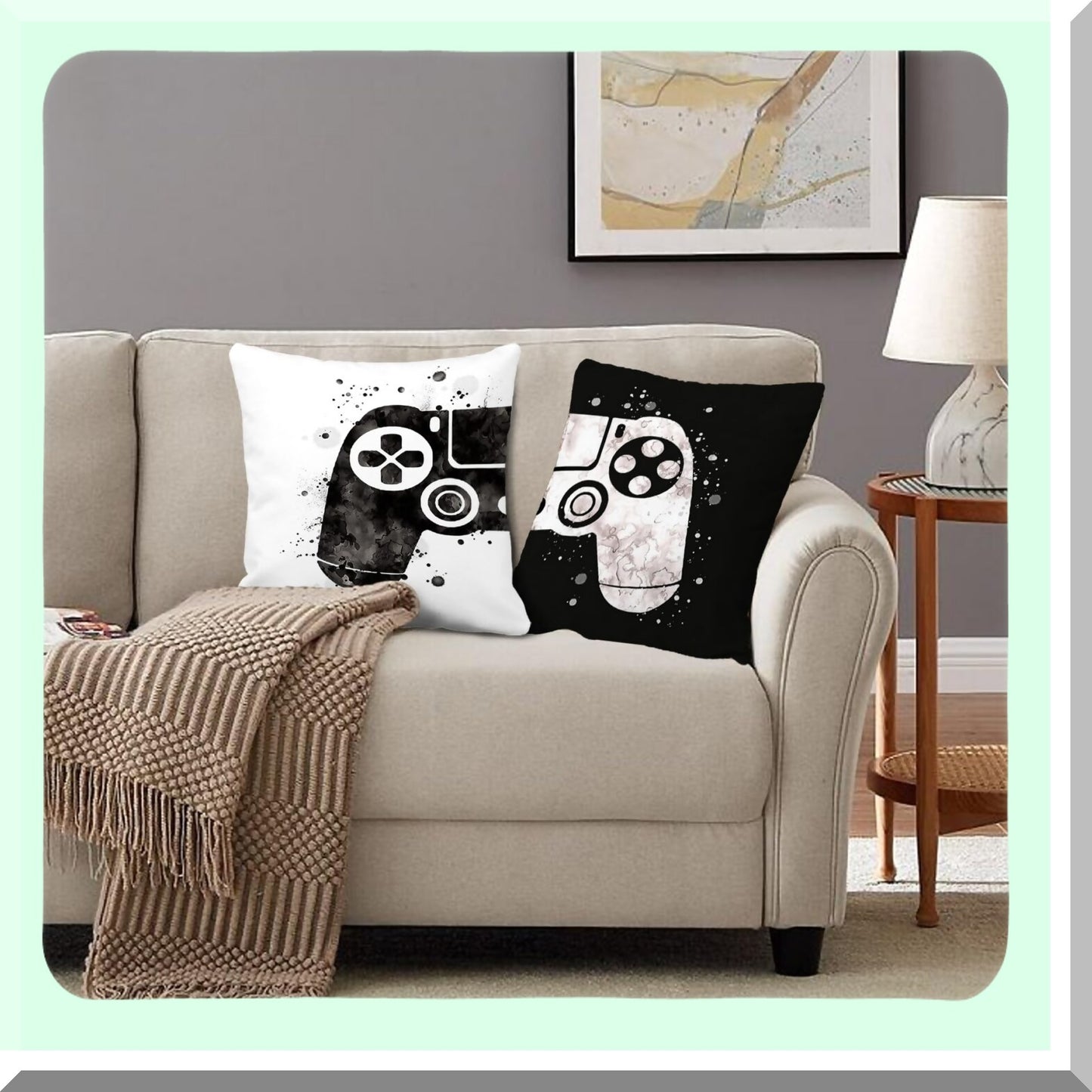 Ultimate Gamer Room Pillow Covers - Set of 2 | Gaming Decor for Boys | Gamer Gifts | 18x18 Gamer Pillow Covers | Throw Pillow Covers for Boys Room