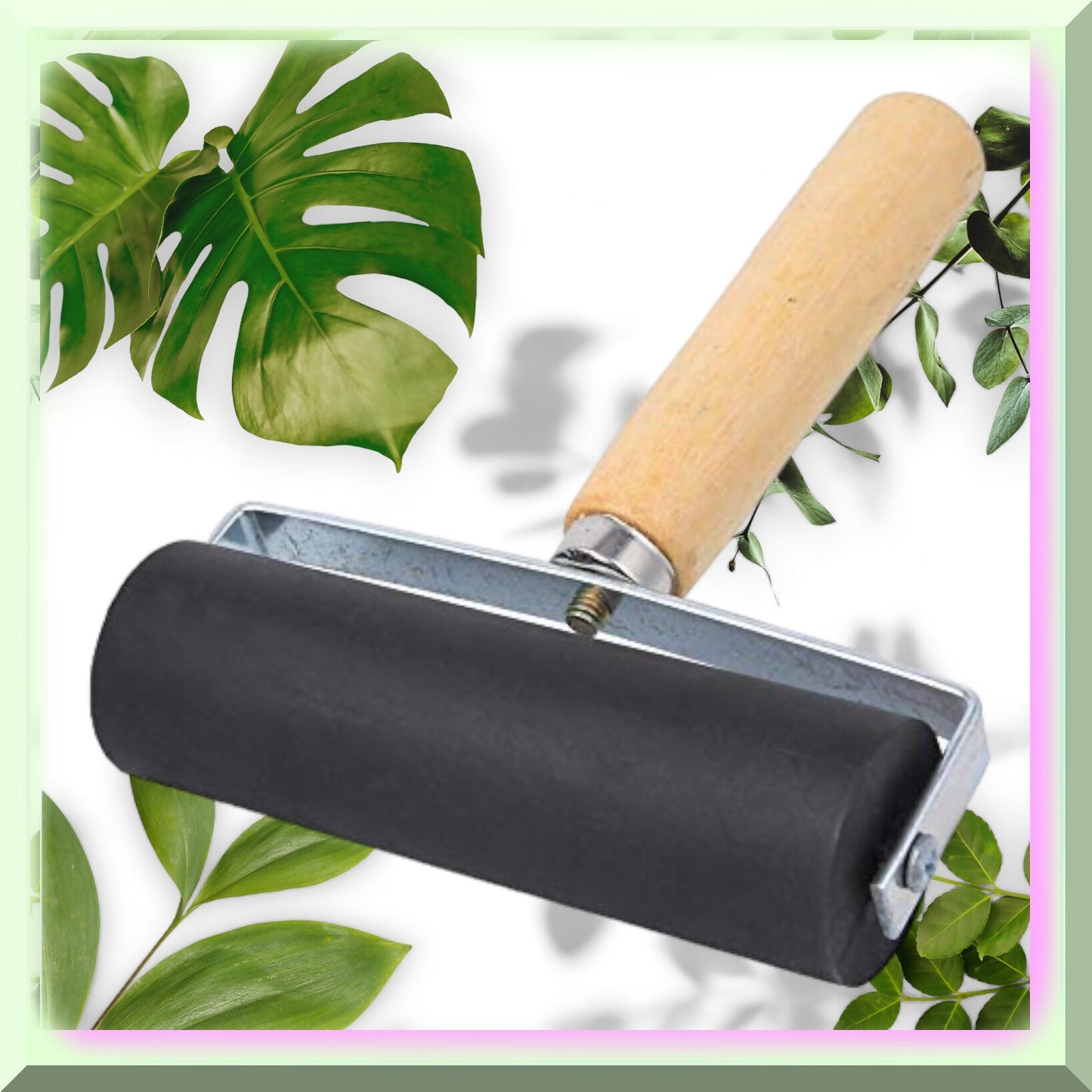FlexiPrint Pro Detachable Rubber Brayer Roller for Ink and Printmaking