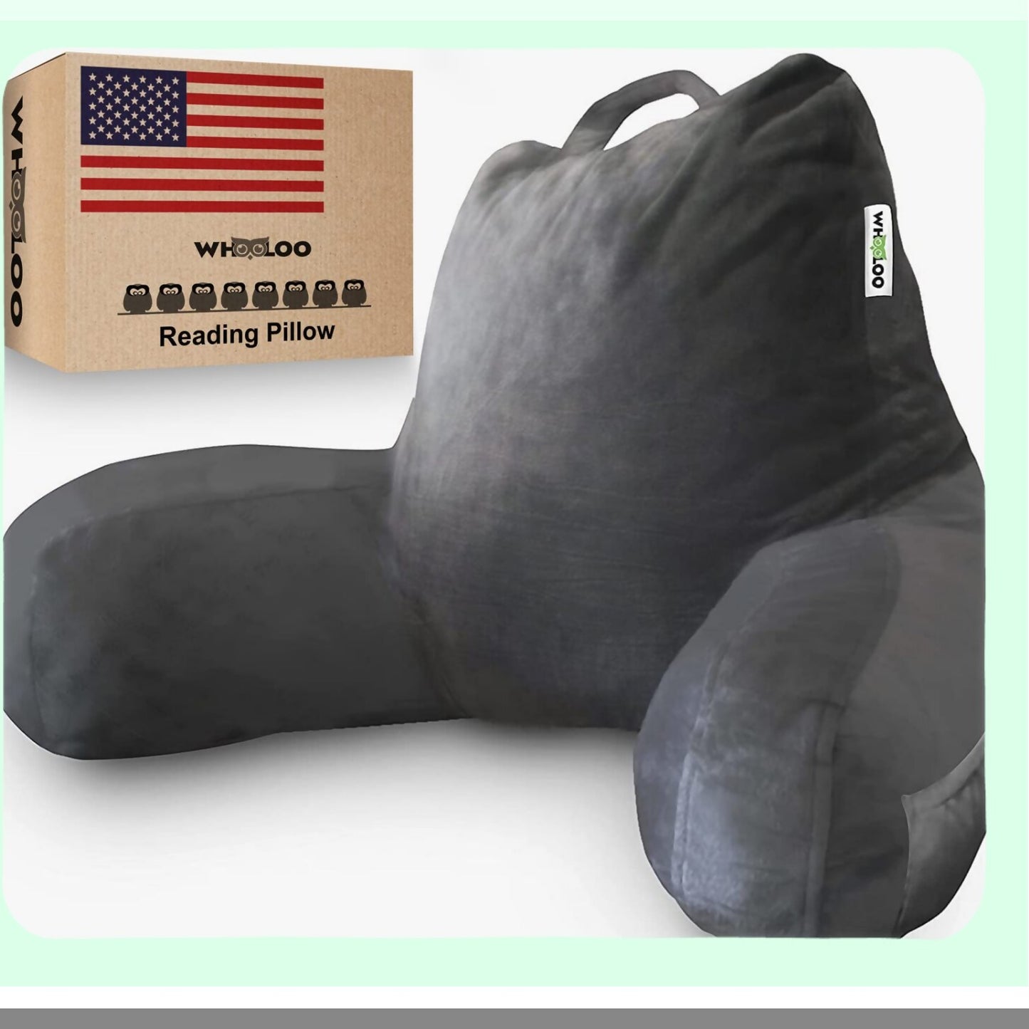 ComfortMax Backrest Support Pillow - USA Made Memory Foam Reading Pillow for Adults with Washable Cover - Ideal for Watching TV, Bedrest, Gerd, Heartburn, and Snoring Relief