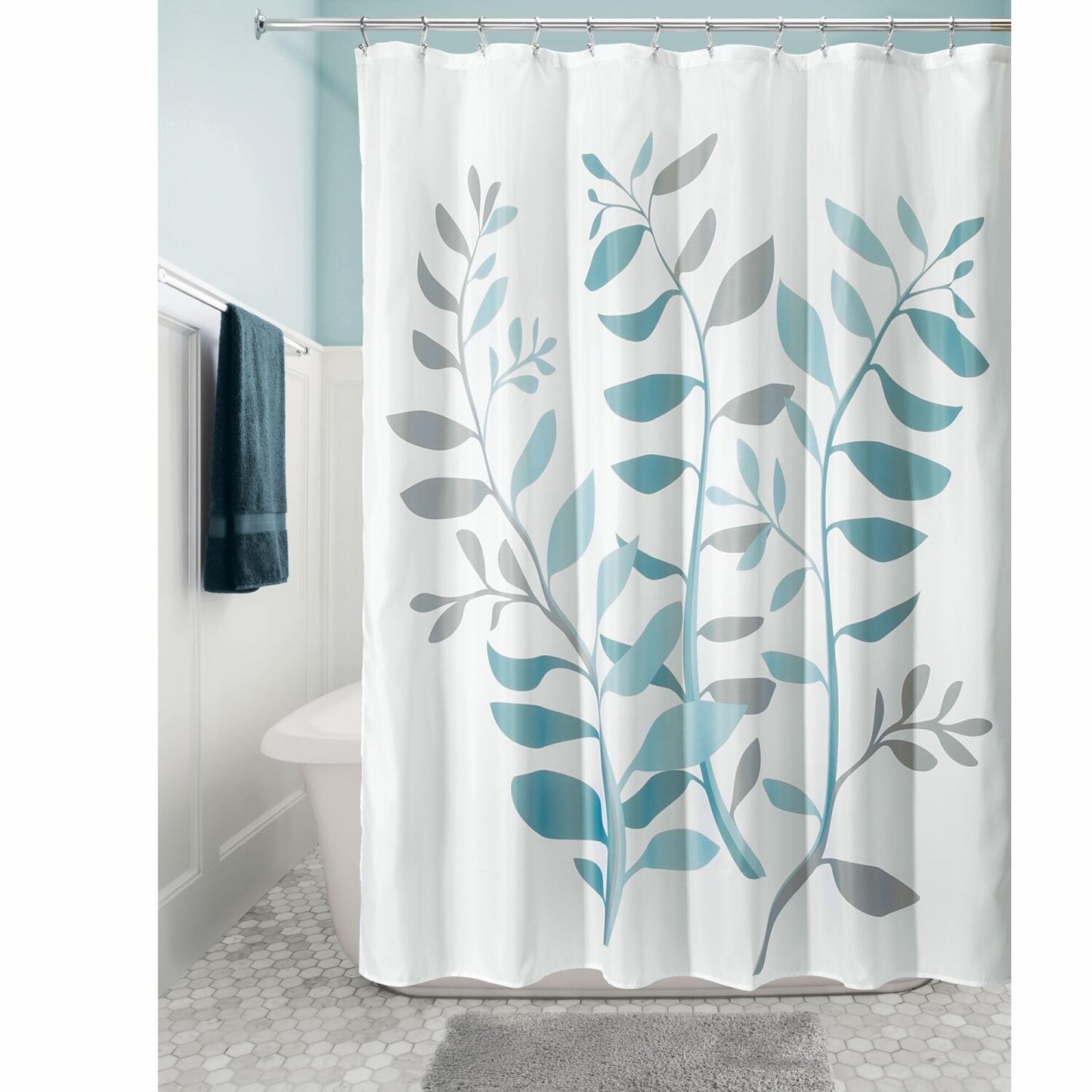 Polyester Shower Curtain 72x72 Gray/Blue