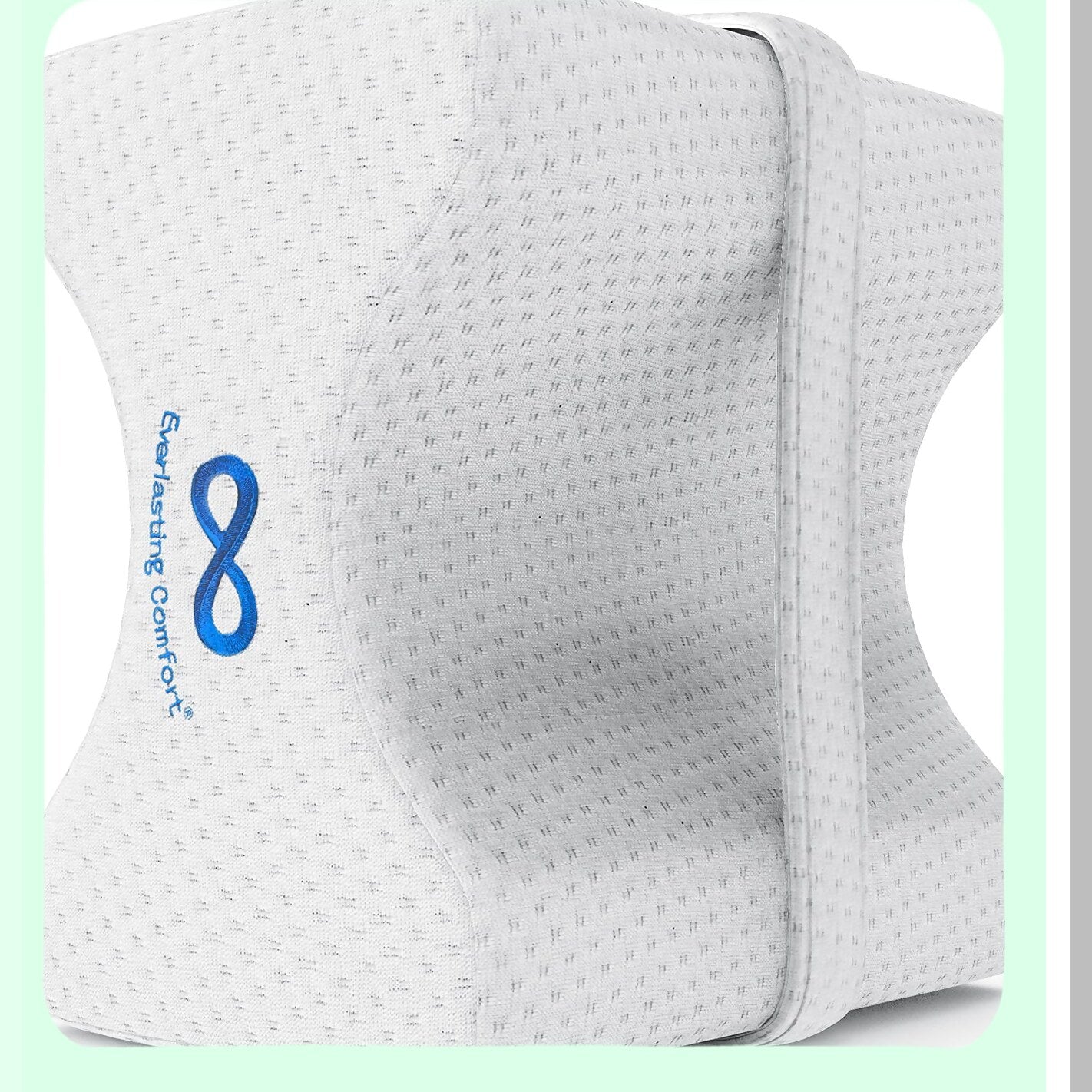 OrthoAlign Memory Foam Knee Pillow - Dual Concave Design for Side Sleepers. Aligns Spine, Relieves Pressure, Back, Hip, Sciatica Pain Relief. Leg Wedge Pillow w/Strap.