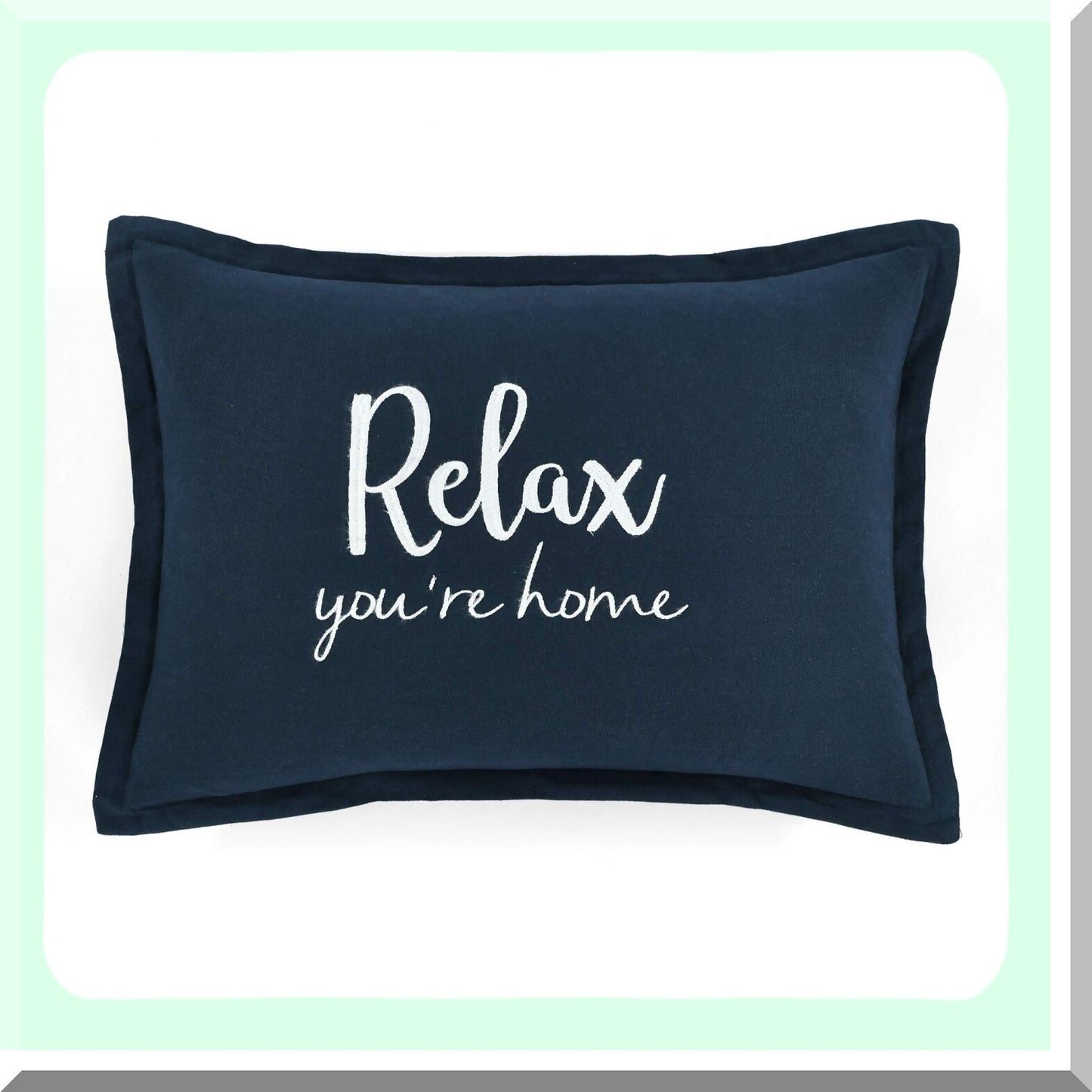 Navy Bliss Rectangle Pillow Cover - 20x13 Decorative Throw Pillow for Bed, Couch, Chair - Relaxing Home Decor Accent - Soft & Stylish Comfort