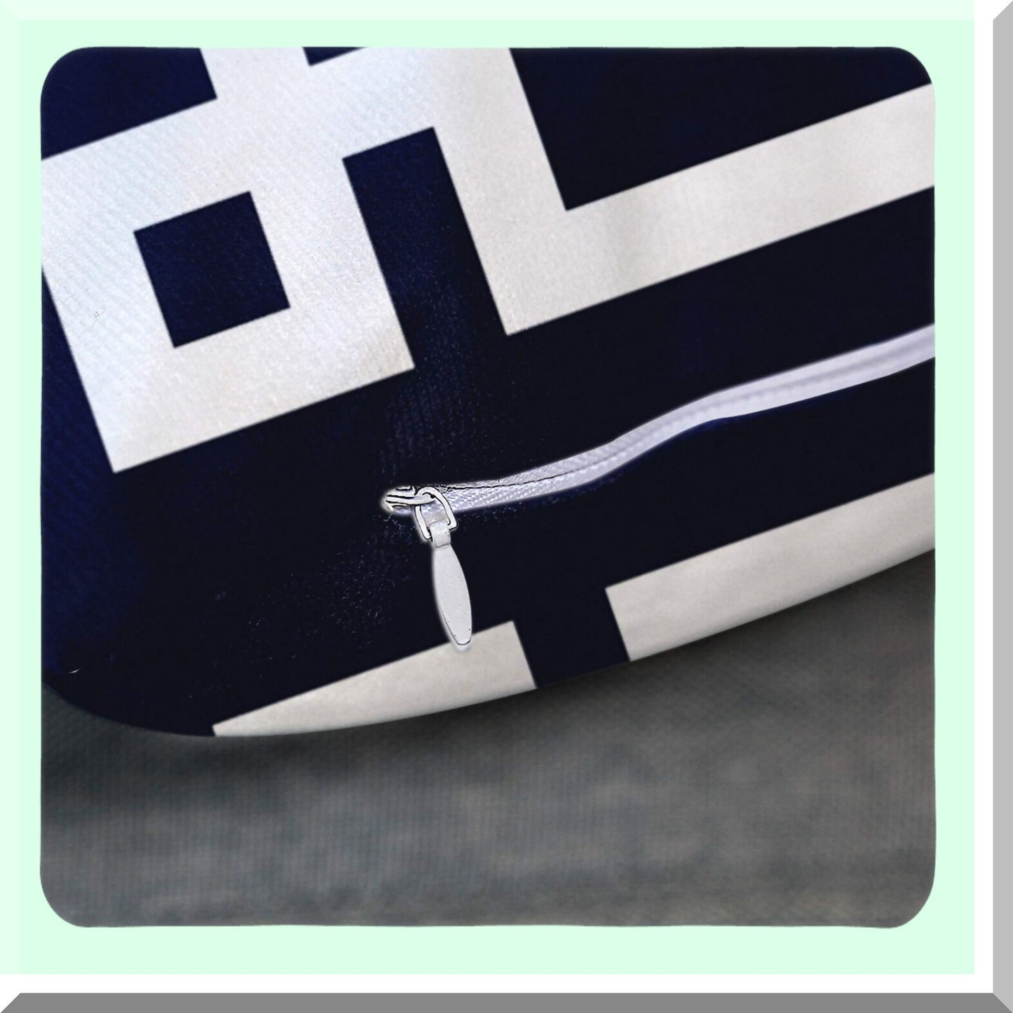 Navy Blue Greek Key Decorative Pillowcase - Preppy Girly Home Decor Square 20x20 Inch Throw Pillow Cover White Cute Pattern