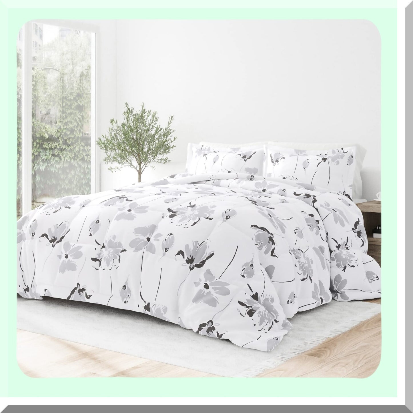 LuxurySoft Comforter Set - 3 Piece Down Alternative Bedding Bundle with 2 Pillow Shams - Lightweight & Cozy Bed Set for Ultimate Comfort & Style