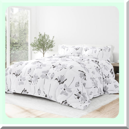 LuxurySoft Comforter Set - 3 Piece Down Alternative Bedding Bundle with 2 Pillow Shams - Lightweight & Cozy Bed Set for Ultimate Comfort & Style