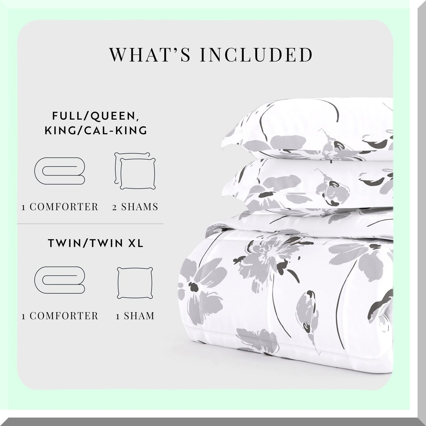 LuxurySoft Comforter Set - 3 Piece Down Alternative Bedding Bundle with 2 Pillow Shams - Lightweight & Cozy Bed Set for Ultimate Comfort & Style