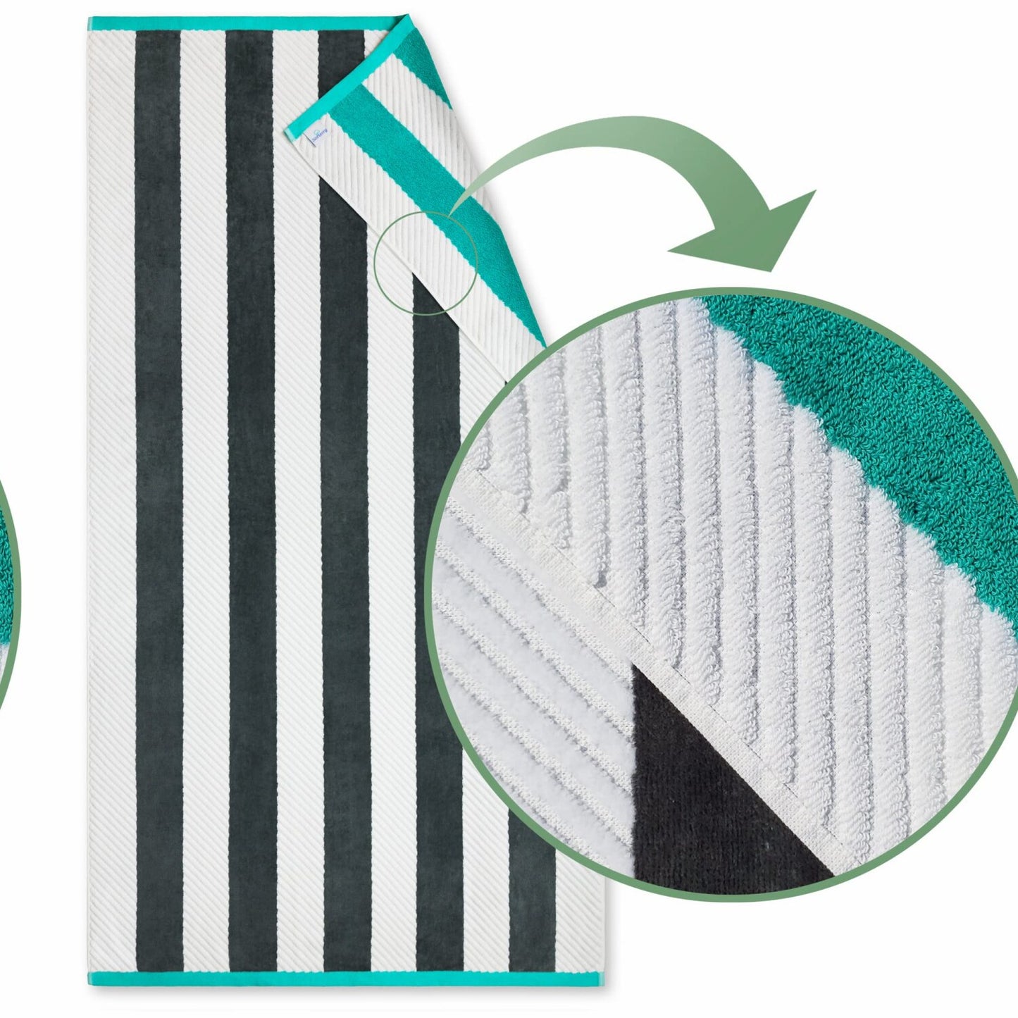 Large Eco-Friendly Cotton Beach Towel 35x70 in