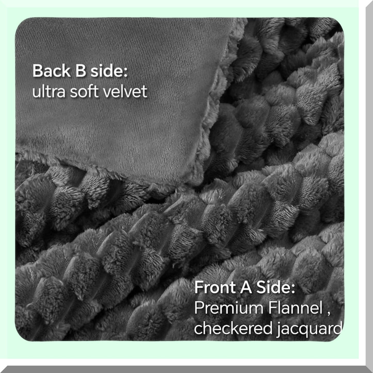 Plushy Twin Comforter Set - Premium Flannel Checkered Bedding, Cozy Velvet Comforter Set in Grey, 2-Piece Winter Bed Set for Twin Beds