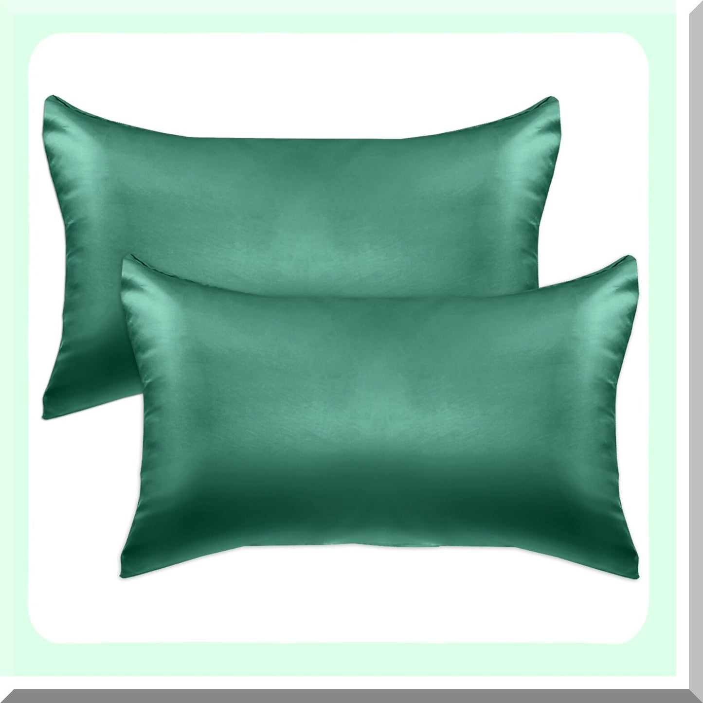 Cooling Silky Smooth Pillowcase Set - 2-Pack Viscose with Hidden Zipper Closure, Hair Care, Standard/Queen Size, Hunter Green - Beautiful Gift Box