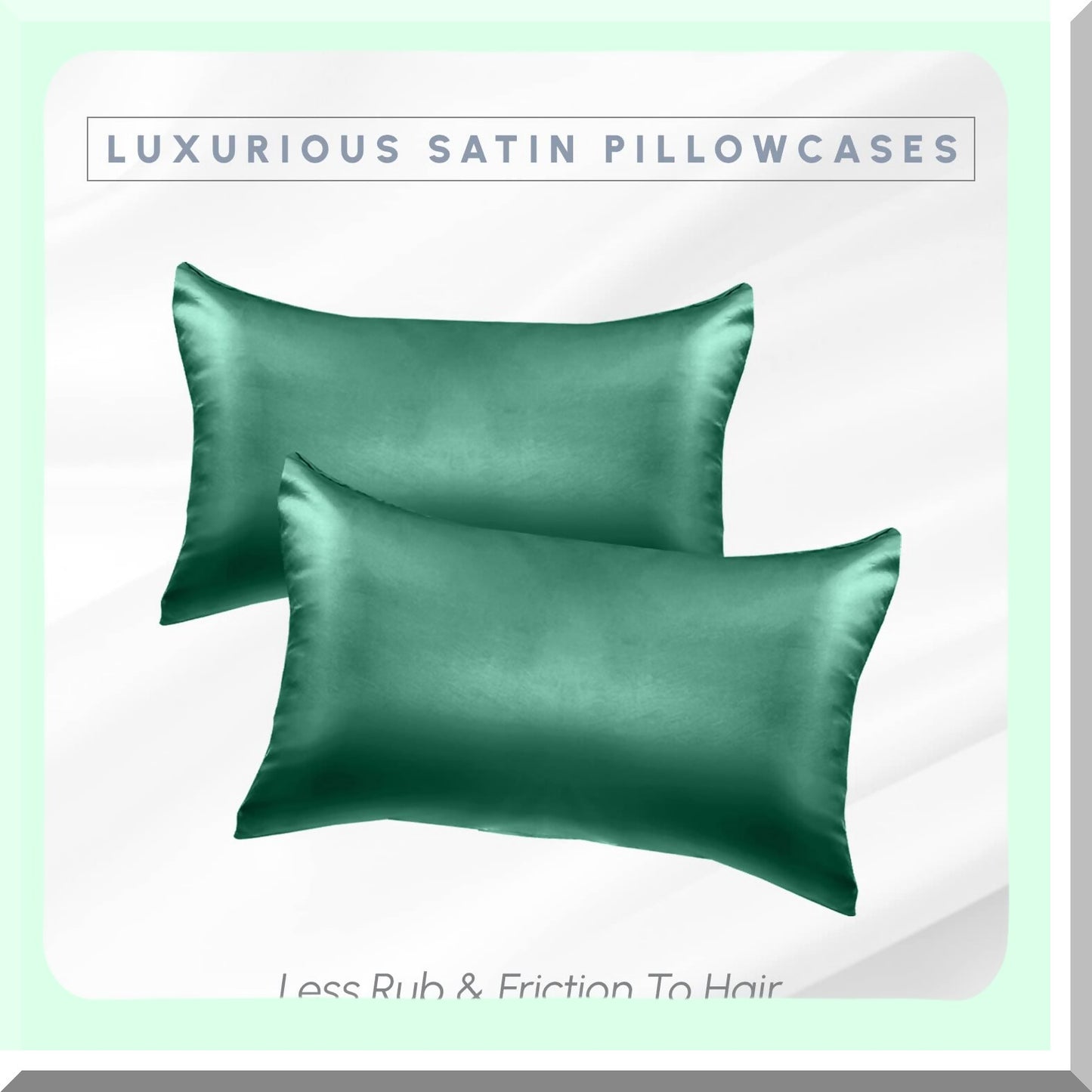 Cooling Silky Smooth Pillowcase Set - 2-Pack Viscose with Hidden Zipper Closure, Hair Care, Standard/Queen Size, Hunter Green - Beautiful Gift Box