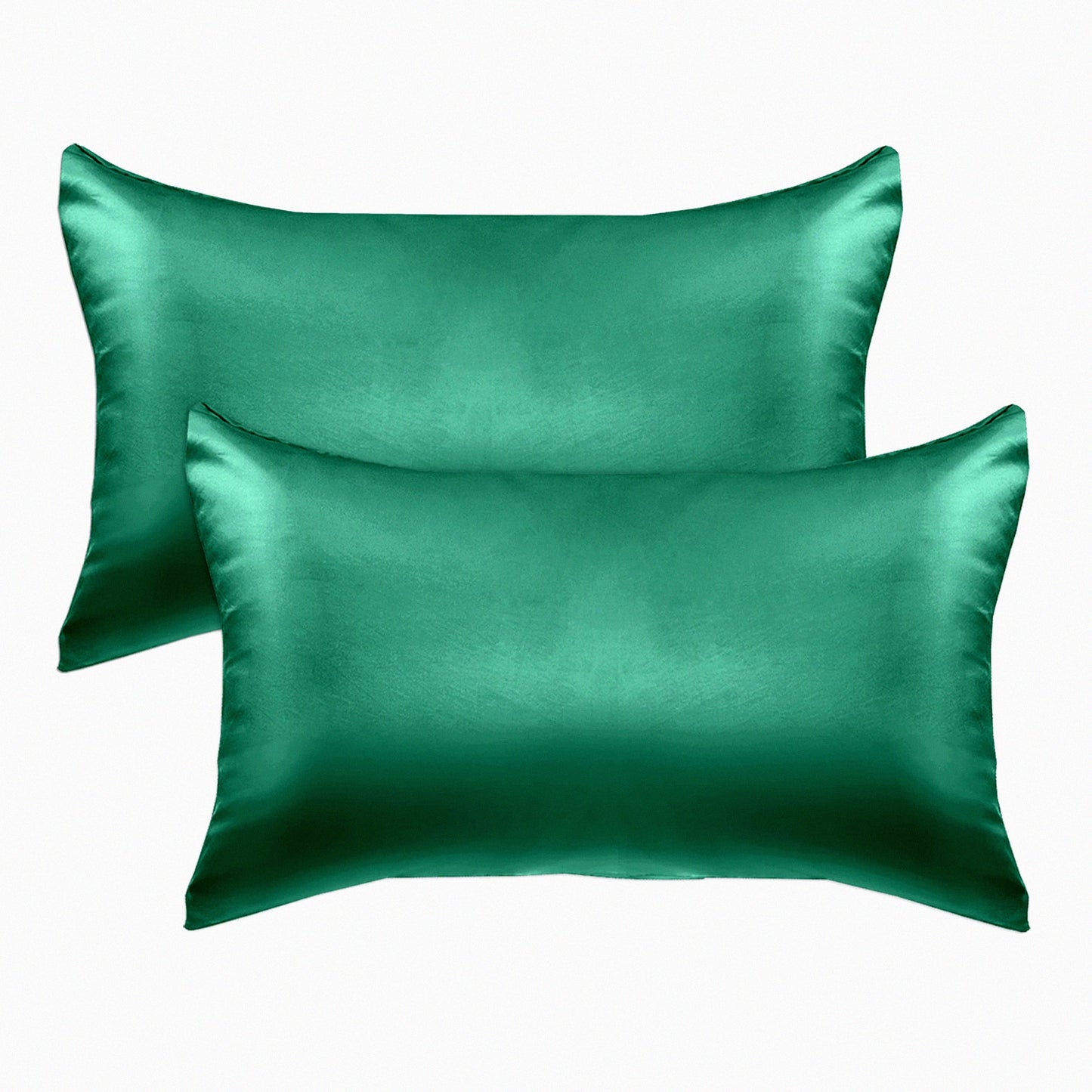 Cooling Silky Smooth Pillowcase Set - 2-Pack Viscose with Hidden Zipper Closure, Hair Care, Standard/Queen Size, Hunter Green - Beautiful Gift Box