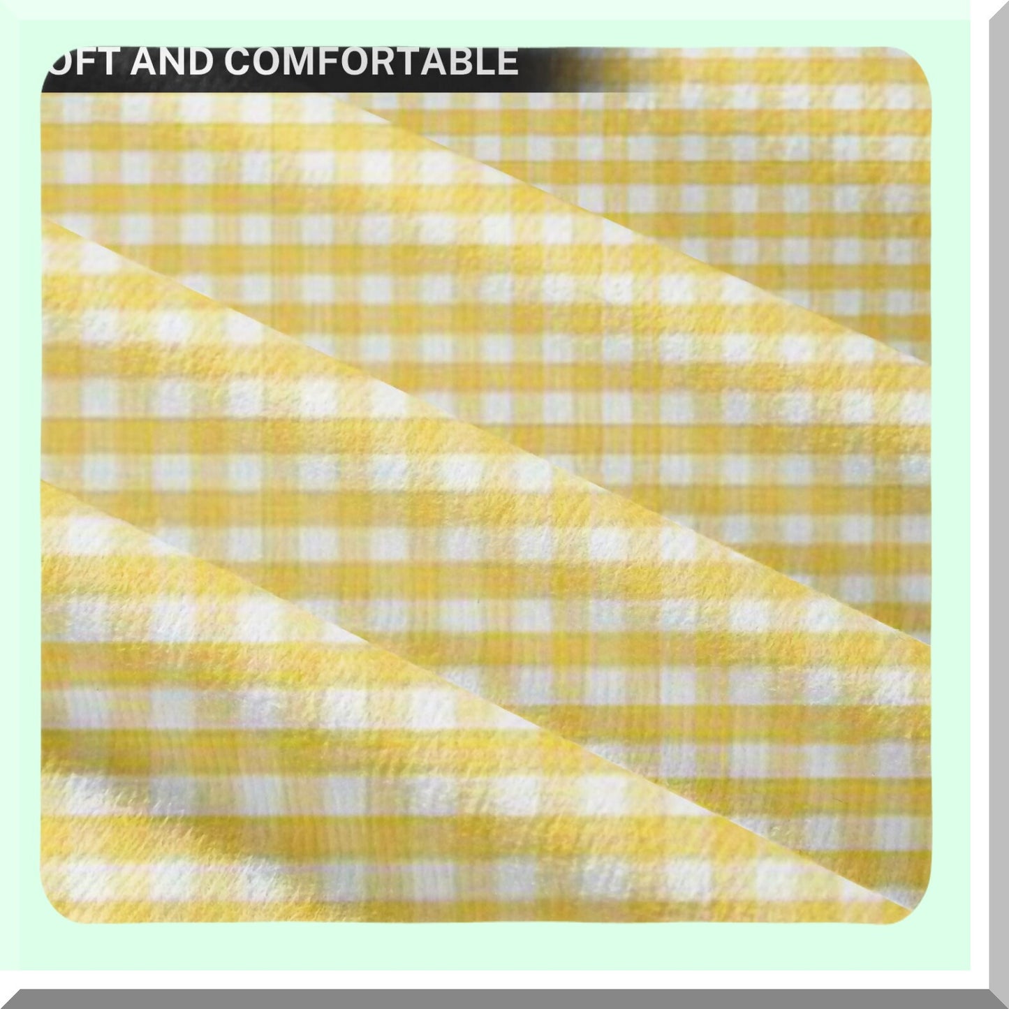 Spring Gingham Yellow Accent Pillowcase - Decorative Square Throw Pillow Cover for Livingroom Home Decor, White 18 x 18 Inch