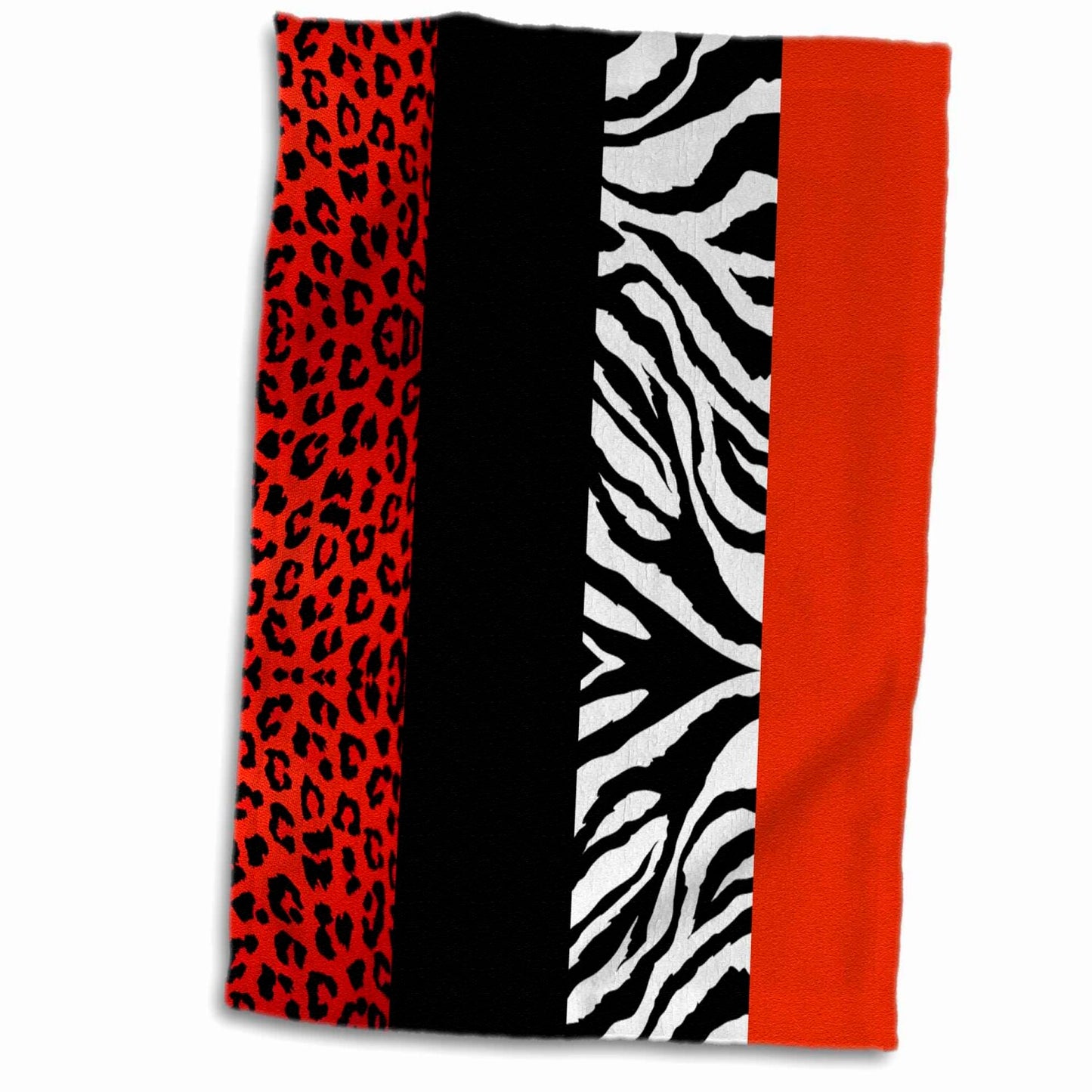 Animal Print Towel 15" x 22" Red-Black-Orange-White