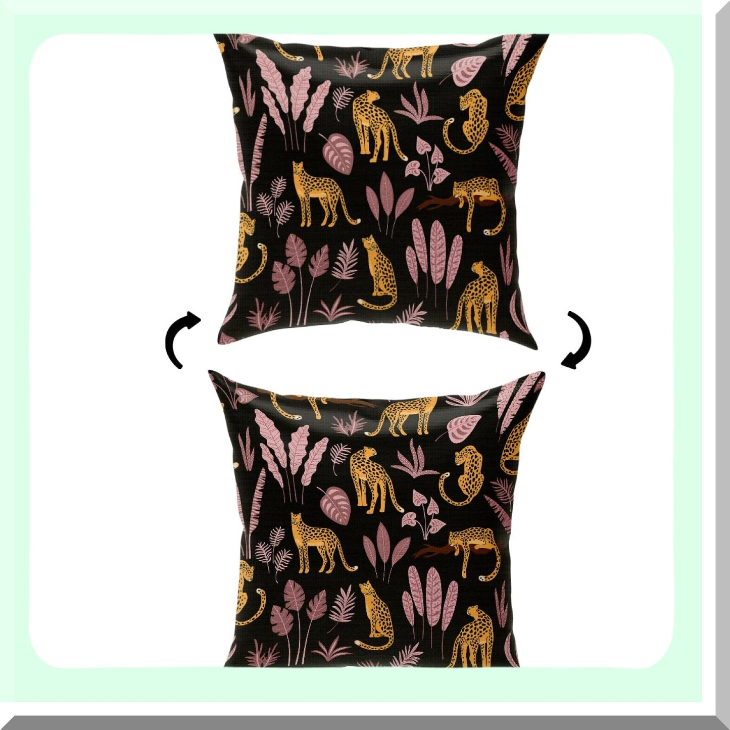 Wild Safari Linen Pillow Covers - Set of 2 Decorative Throw Pillowcases, 18x18 Inches Square Cushion Cases for Sofa Couch Bed - Farmhouse Home Decor Accent