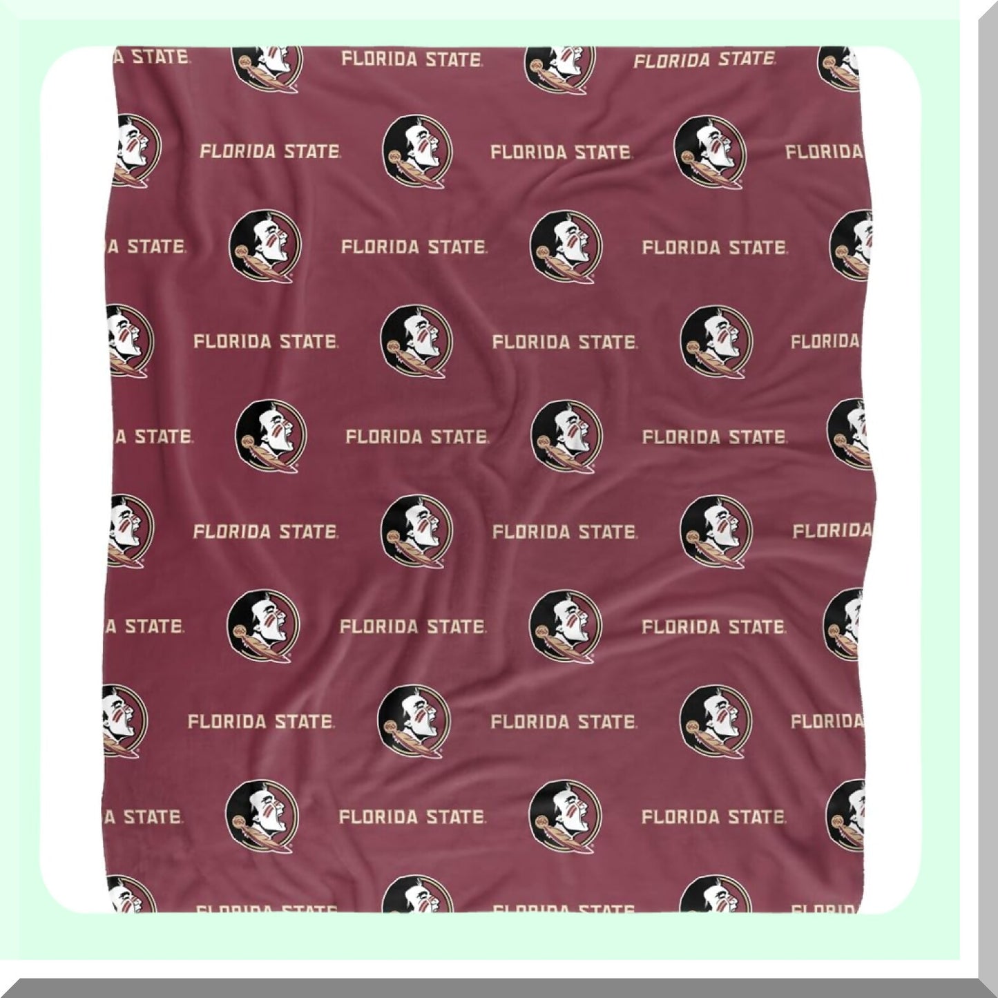 Seminole Spirit Sherpa Throw - Super Soft 50"x60" Silky Touch Blanket with FSU Logo Pattern