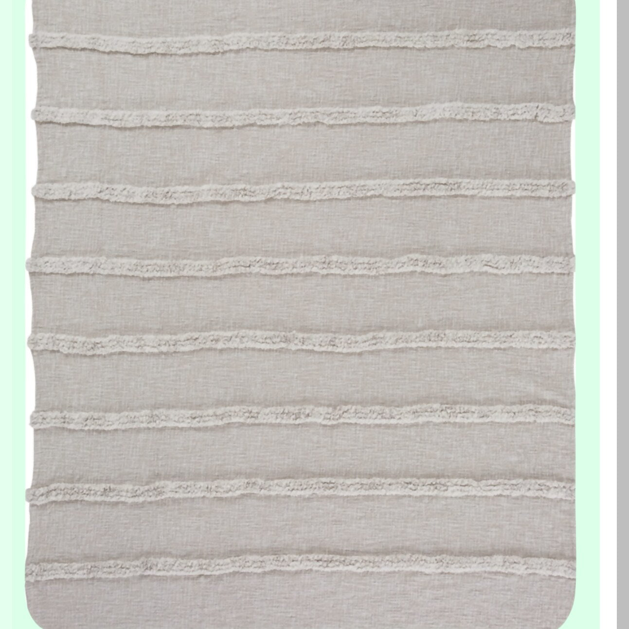 CozyStripe Cotton Slub Throw Blanket - 50x60 Inch, Gray