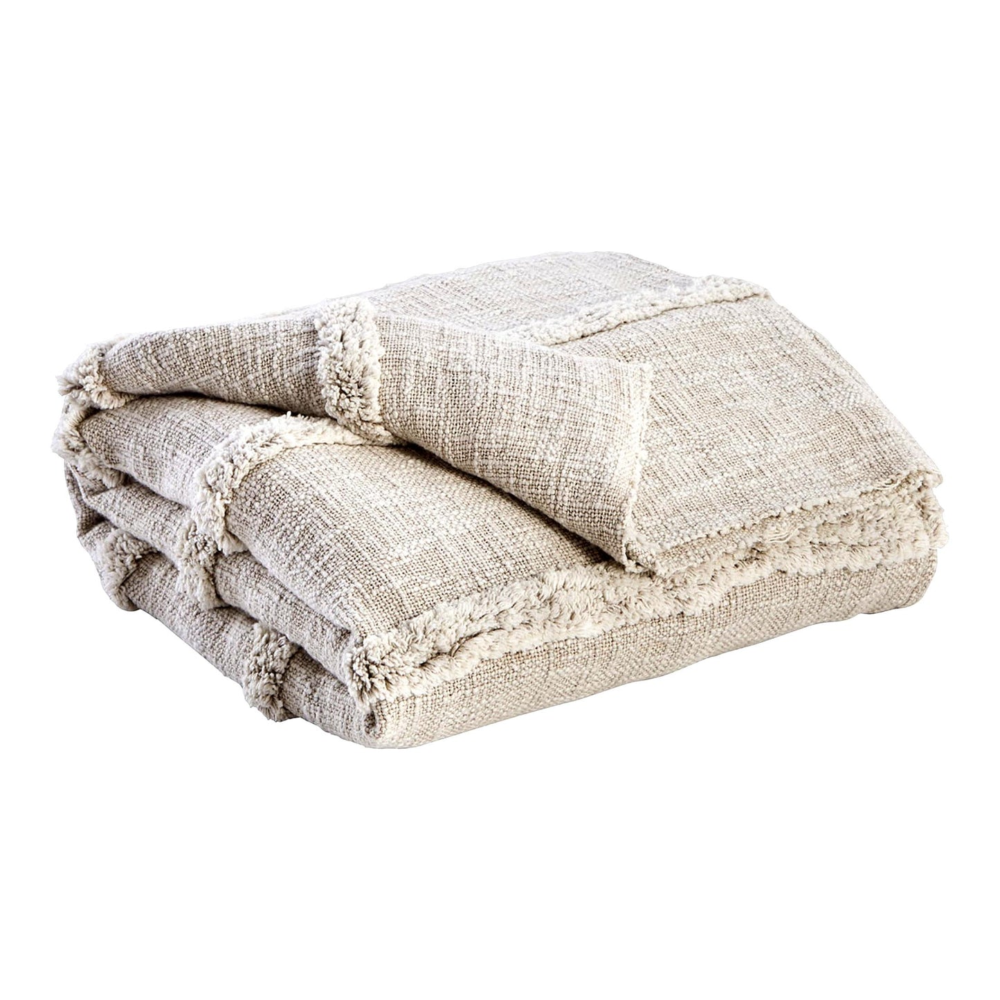 CozyStripe Cotton Slub Throw Blanket - 50x60 Inch, Gray