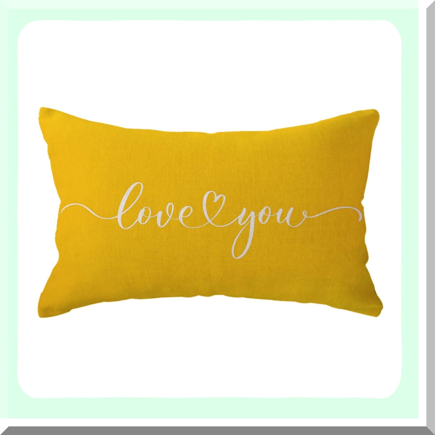 Love Nest Lumbar Pillow Covers - Romantic Anniversary & Wedding Gift - Couples Quote Pillow Cases - 12x20 Inch Yellow Sofa Bed Couch Decor