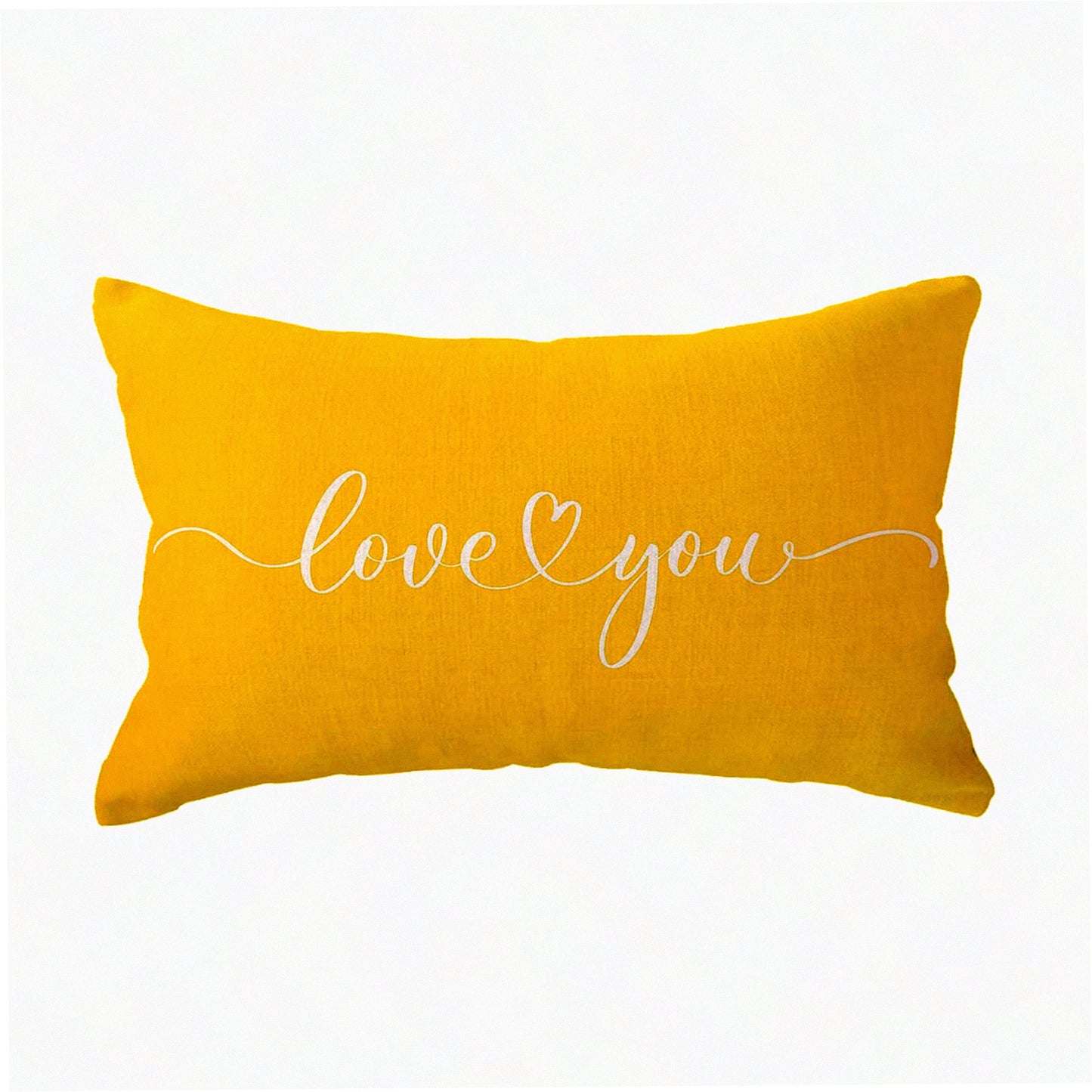 Love Nest Lumbar Pillow Covers - Romantic Anniversary & Wedding Gift - Couples Quote Pillow Cases - 12x20 Inch Yellow Sofa Bed Couch Decor