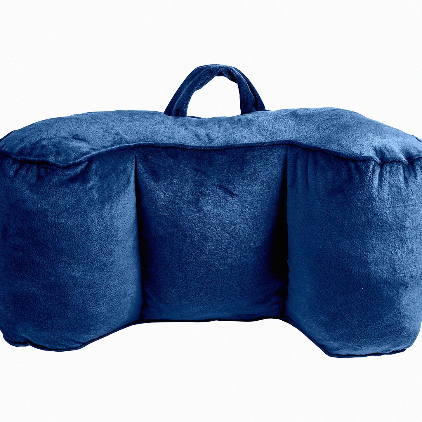 FoamComfort Kids Teen Reading Pillow - Blue Small Bed Rest Back Pillow for Sitting, Shredded Memory Foam Support, Cozy Cushion for Relaxing & Studying