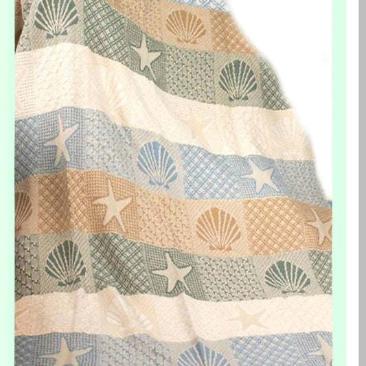 Seaside Comfort Cotton Throw Blanket - 2 Layer, Multicolored, 46x60 Inches