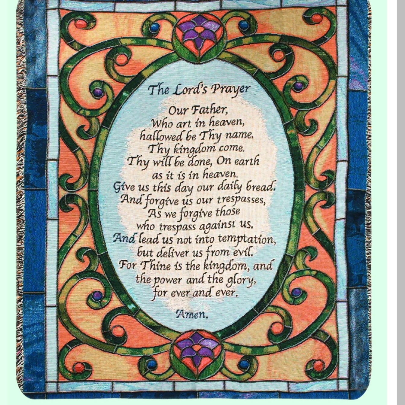 Divine Comfort: The Lord's Prayer 50x60-Inch Inspirational Tapestry Throw