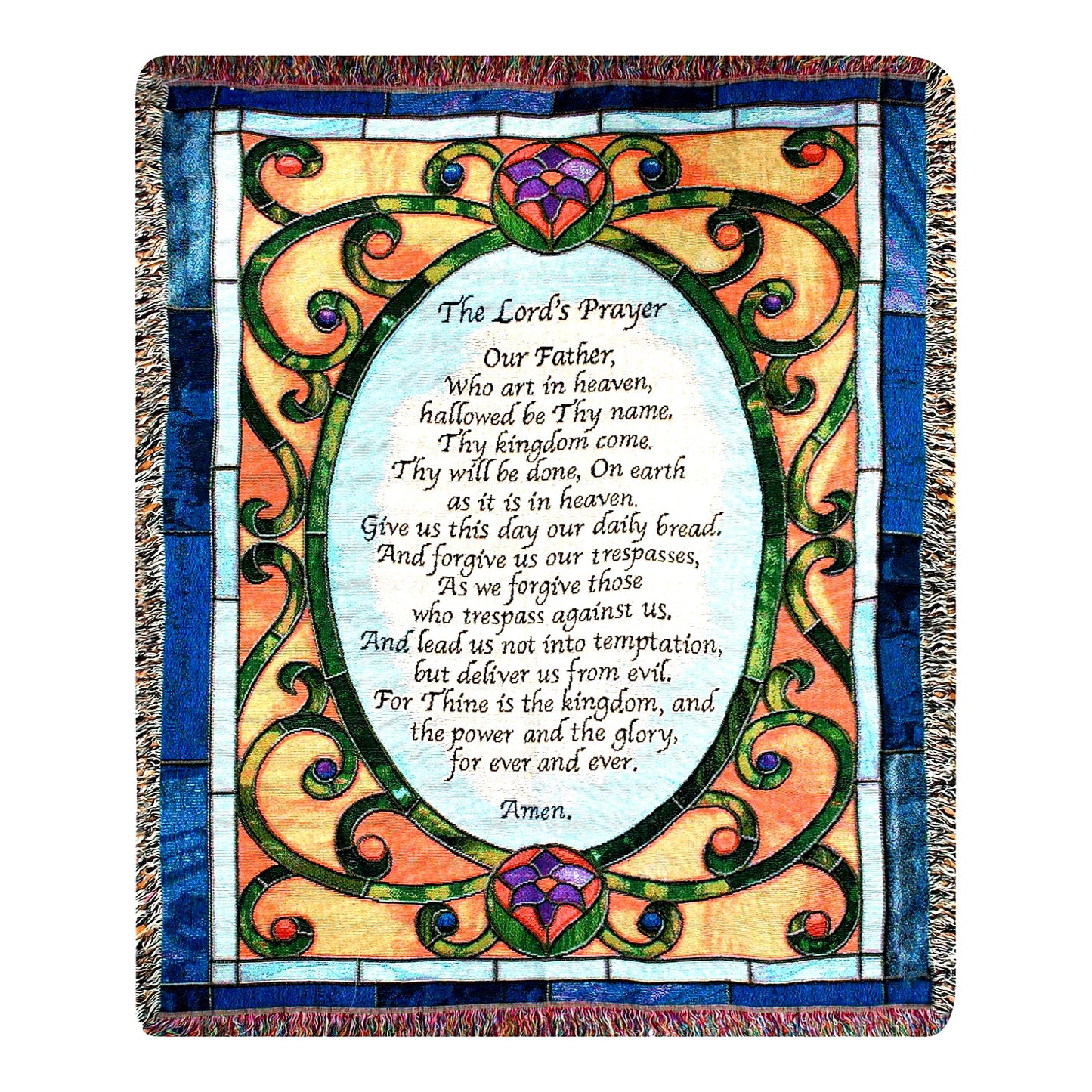 Divine Comfort: The Lord's Prayer 50x60-Inch Inspirational Tapestry Throw
