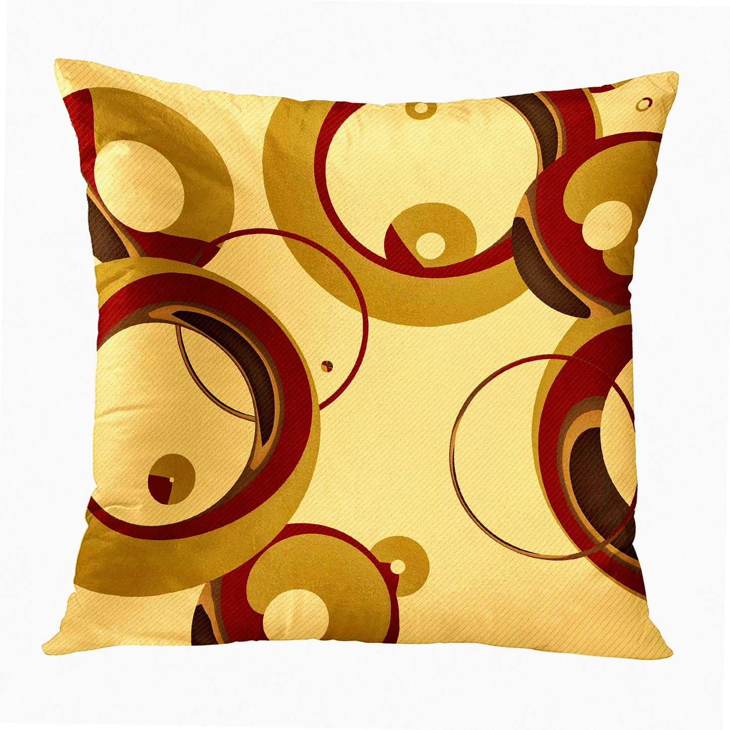 Bubble Burst Decorative Pillow Cover - Colorful Circle Design - Modern Tan Circles - Home Decor Square 18x18 Inch Pillowcase - Vibrant Bubbles Pattern