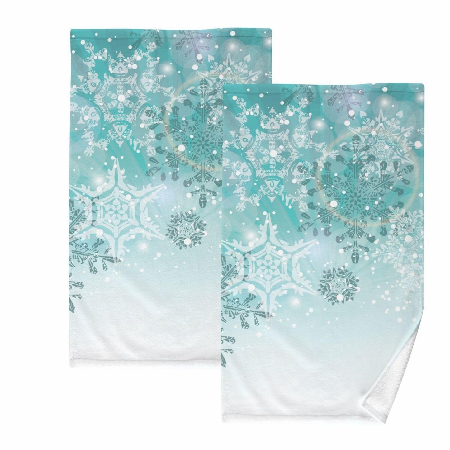 Winter Cotton Hand Towels Pack of 2 16x28 Inches