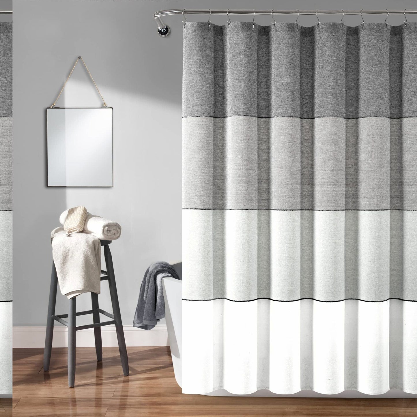 Color Block Ombre Recycled Cotton Shower Curtain 72"x72"