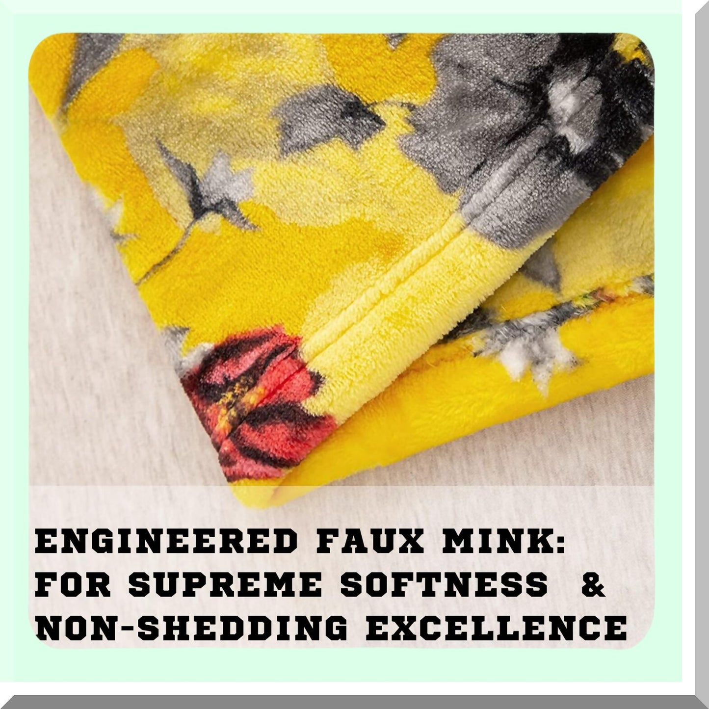 Vibrant Tropical Hummingbird Fleece Throw - Sunny Yellow, Super Soft Mink, Cozy & Lightweight, 50" x 60""