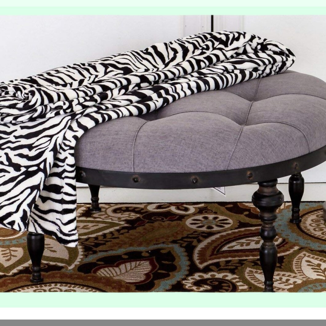Zebra Safari Plush Blanket - Super Soft, Warm & Cozy Fleece Throw, Queen Size, Black & White Animal Print Bedding