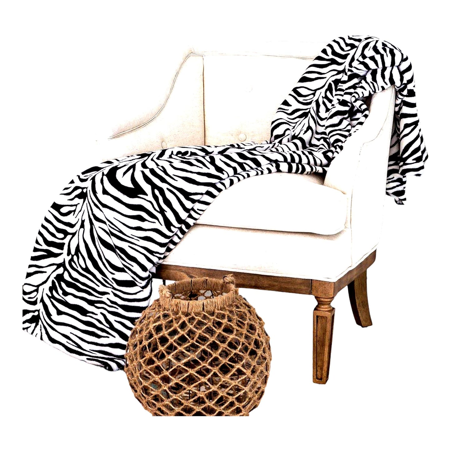 Zebra Safari Plush Blanket - Super Soft, Warm & Cozy Fleece Throw, Queen Size, Black & White Animal Print Bedding