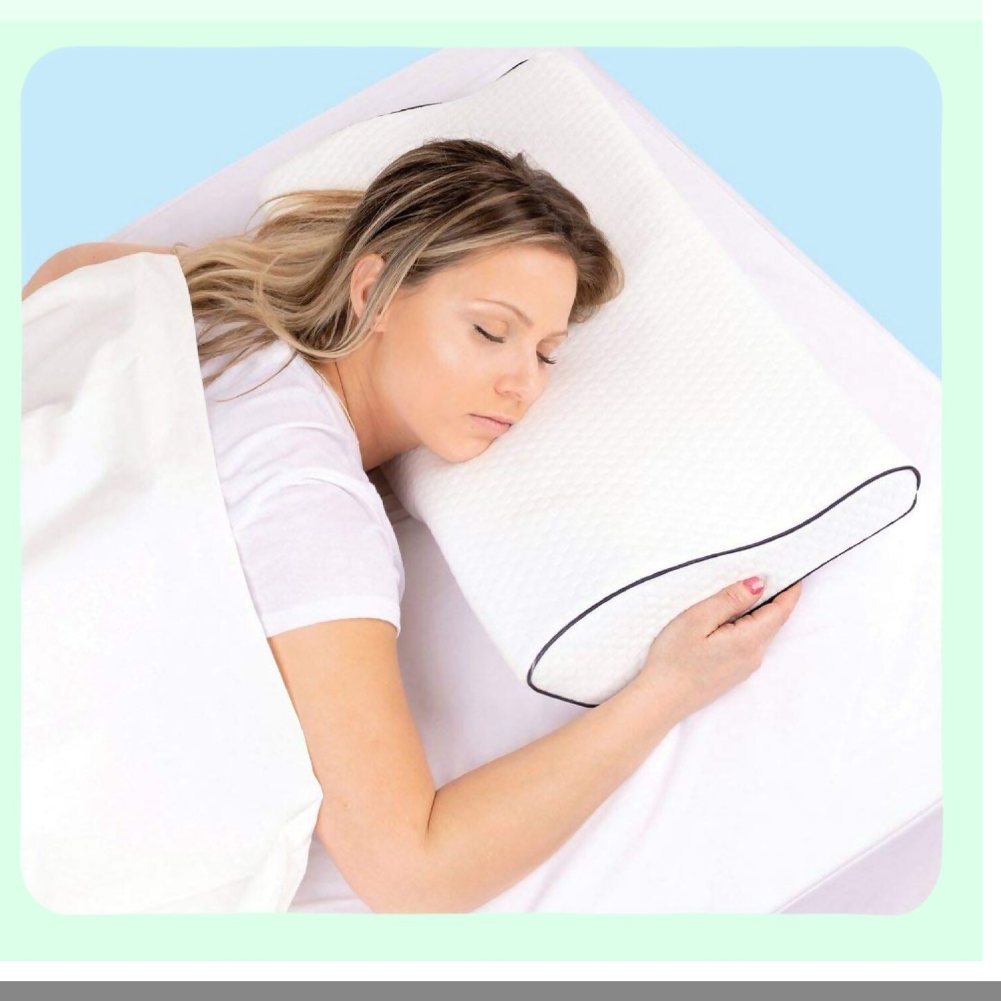 OrthoRelief Contour Cervical Pillow - Pain Relief Neck Support for Shoulder Pain - Orthopedic White Pillow - 1 Count