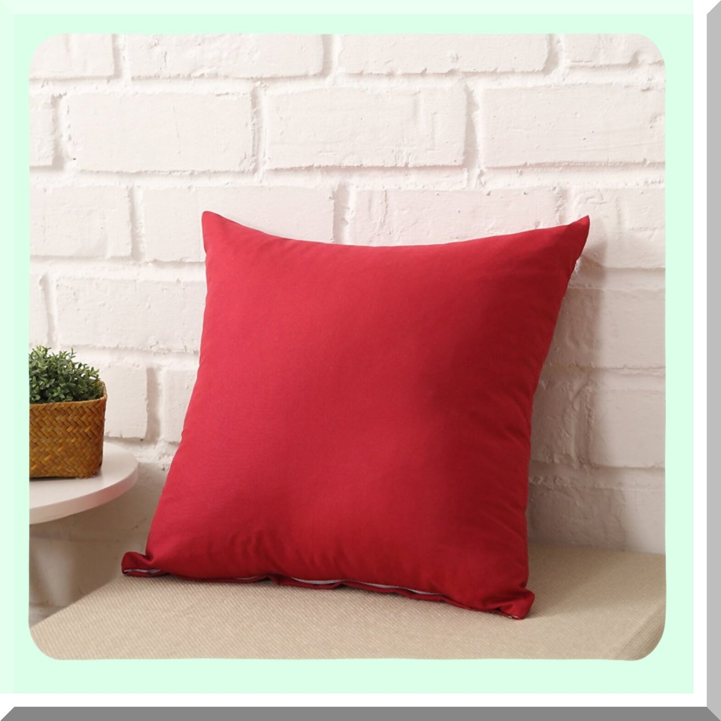 Rainbow Bright Colorful Throw Pillow - Wine Red Solid Color Couch Pillow Case for Sofa Bed Office Couch - 16x16 Inch (40x40CM)